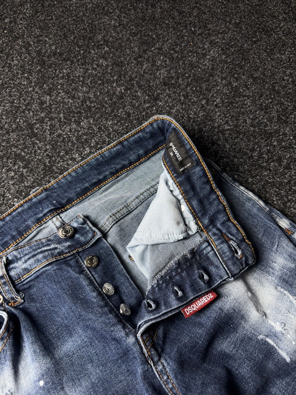Dsquared2 Luxury Dsquared2 Bros Western Distressed Paint Skinny Jeans Size US 30 / EU 46 - 7 Thumbnail