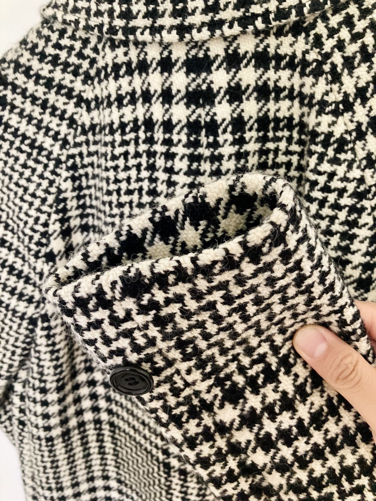 Saint Laurent Paris SAINT LAURENT PARIS BY HEDI SLIMANE 14FW AW Houndstooth Coat Size XS / US 0-2 / IT 36-38 - 8 Thumbnail
