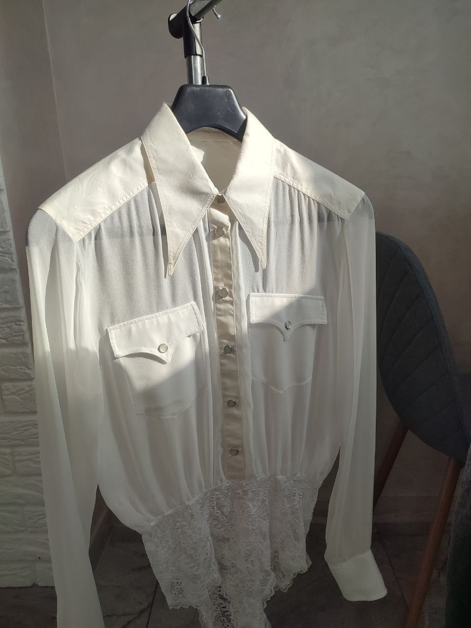 Alessandra Rich ALESSANDRA RICH GEORGETTE BODYSUIT Silk 42 size Size M / US 6-8 / IT 42-44 - 1 Thumbnail