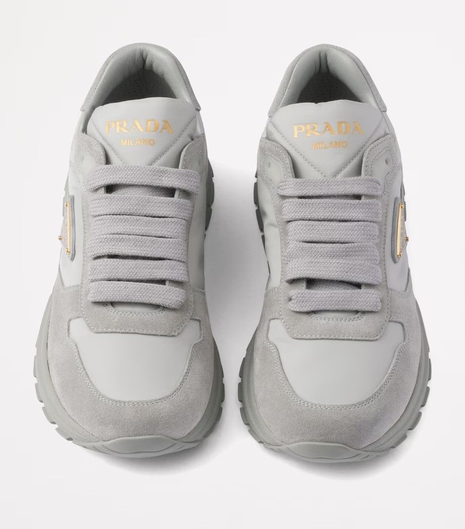 Prada o1B3y1r0526 Suede and Re-Nylon Prax 2.0 Sneakers in Grey Size US 7 / IT 37 - 3 Thumbnail