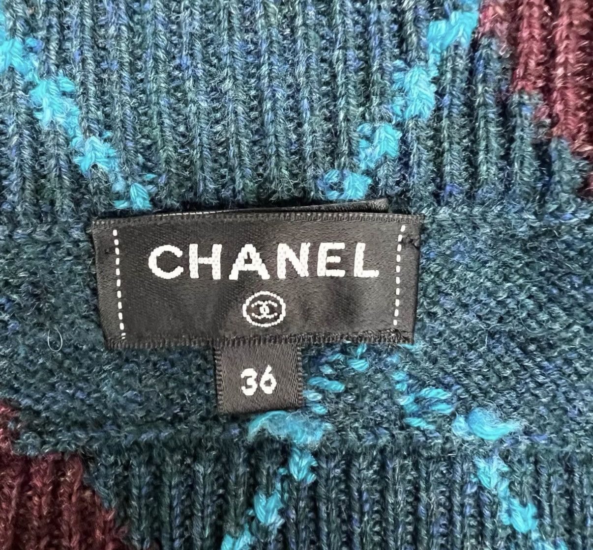 Chanel Chanel 24A Color Block Quilted Cashmere Knit Skirt K12 Size 25" / US 0 / IT 36 - 3 Thumbnail