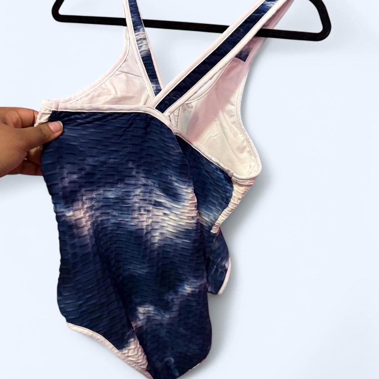 Designer Stylish Navy Tie Dye One-Piece Swimwear Size ONE SIZE - 3 Thumbnail