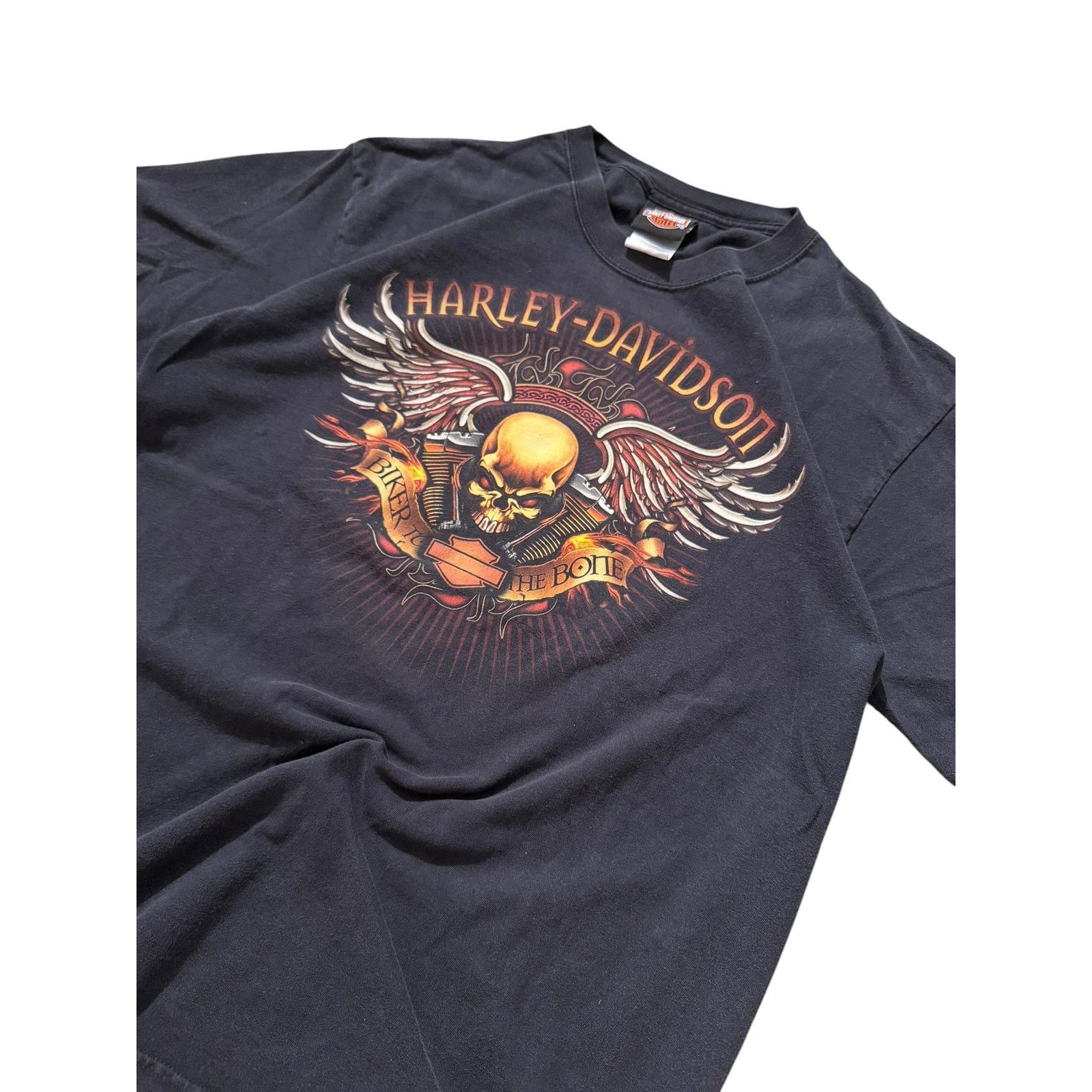 Vintage Vintage HD Biker to the Bone Skull Wings Tee NJ Size US L / EU 52-54 / 3 - 2 Thumbnail