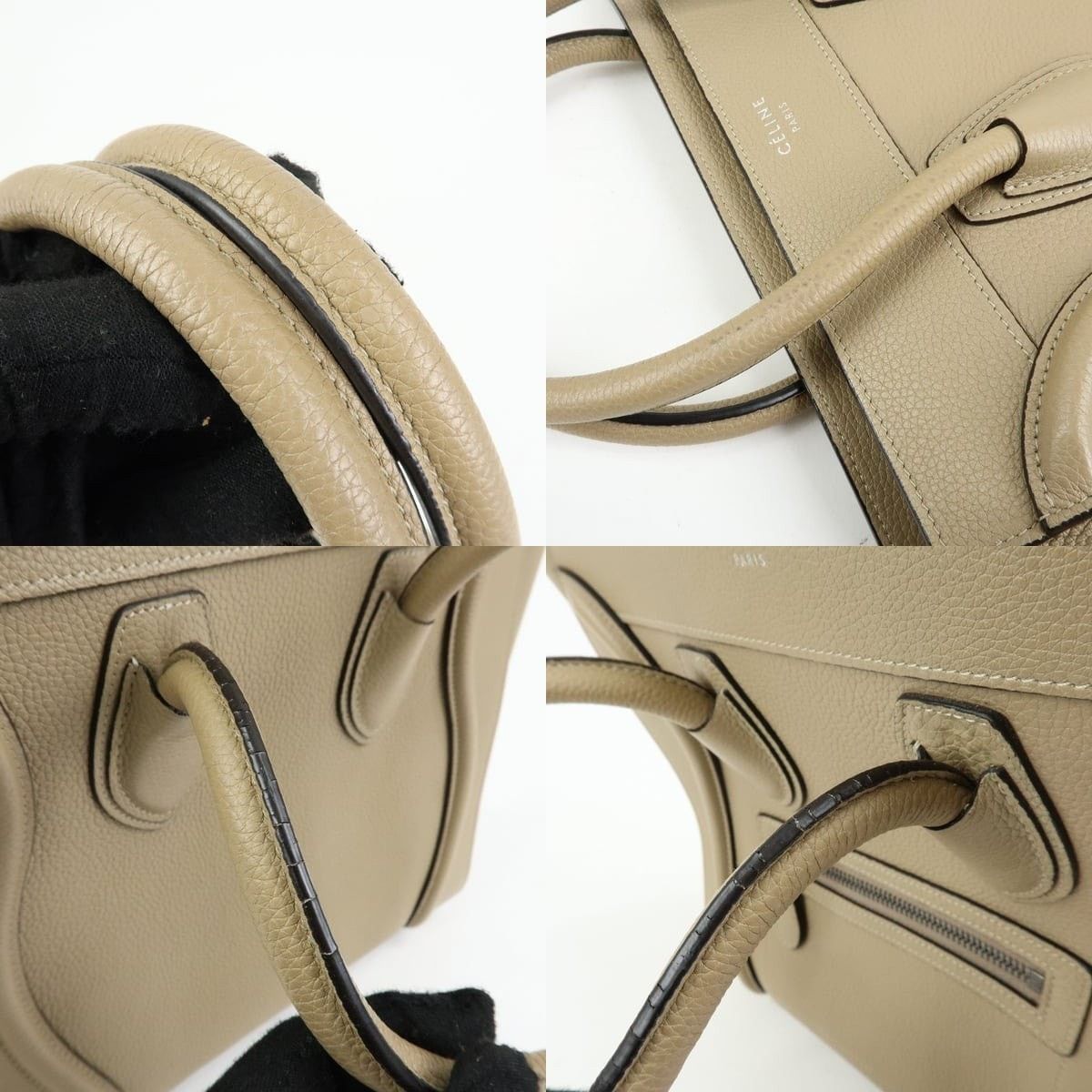 Celine Celine Luggage Mini Calfskin Tote Beige Size ONE SIZE - 4 Thumbnail