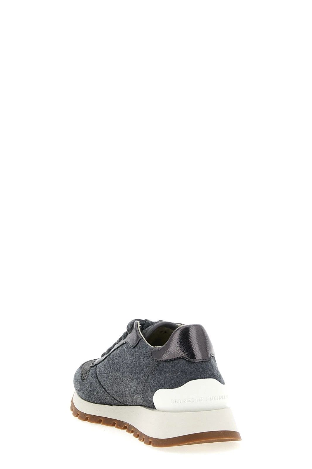 Brunello Cucinelli BRUNELLO CUCINELLI Gray Wool Sneakers NEW AUTH Size US 11 / IT 41 - 3 Thumbnail