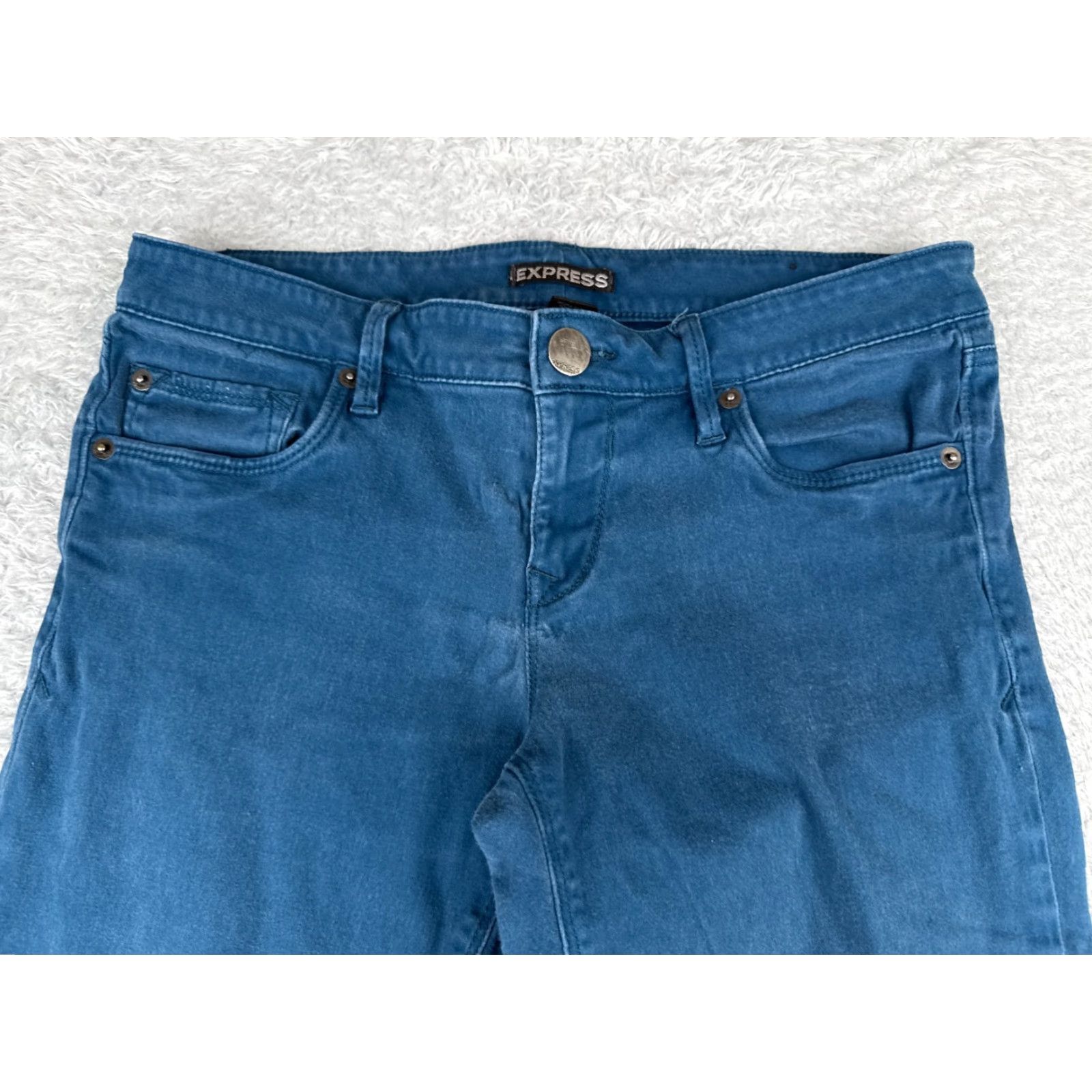 Express Express Jeans Womens Jeans 6 Blue Denim Skinny Low Rise Cotton Blend 29x30 Size 28" / US 6 / IT 42 - 4 Thumbnail
