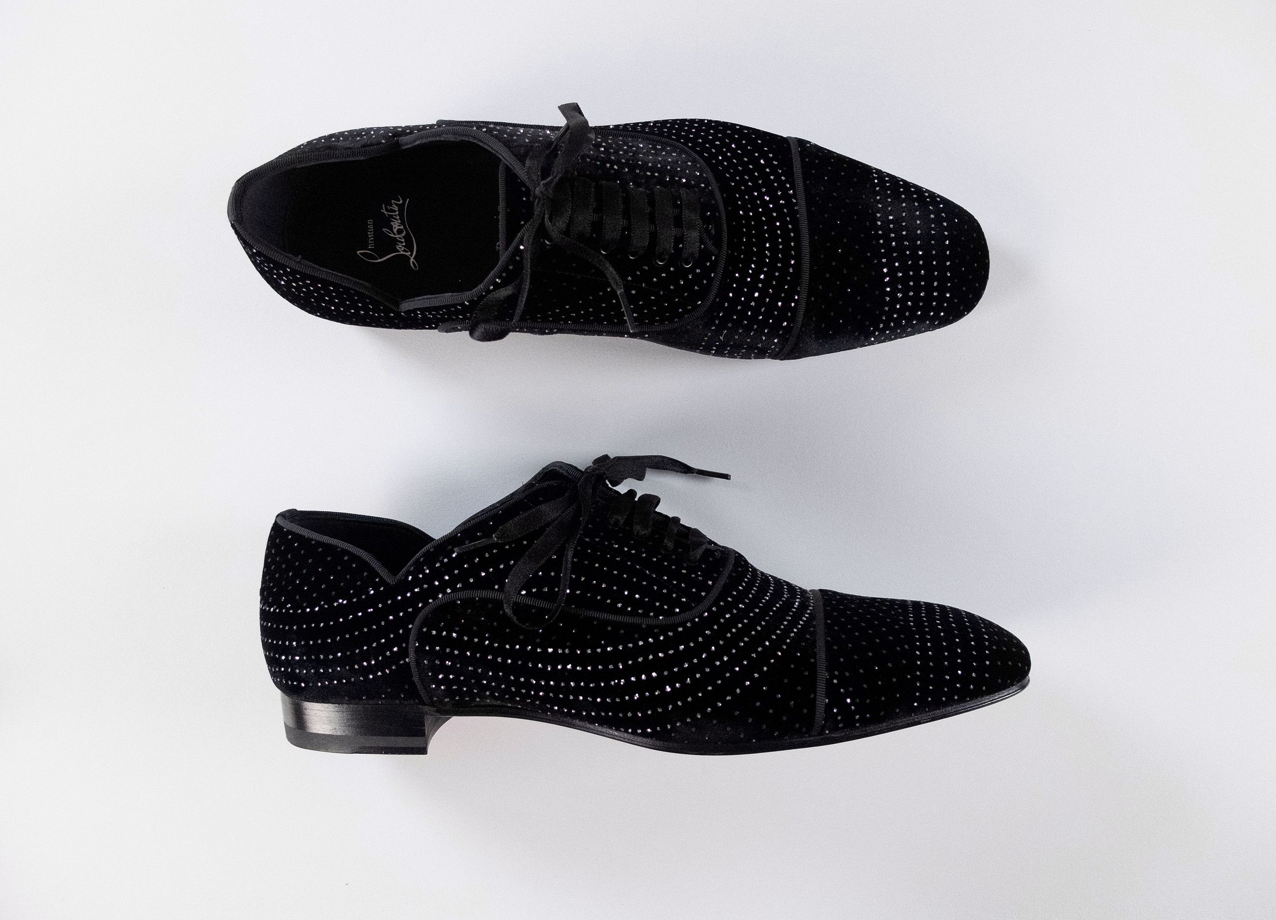 Christian Louboutin CHRISTIAN LOUBOUTIN Greggy Chick black studded velvet shoes Size US 10 / EU 43 - 2 Thumbnail