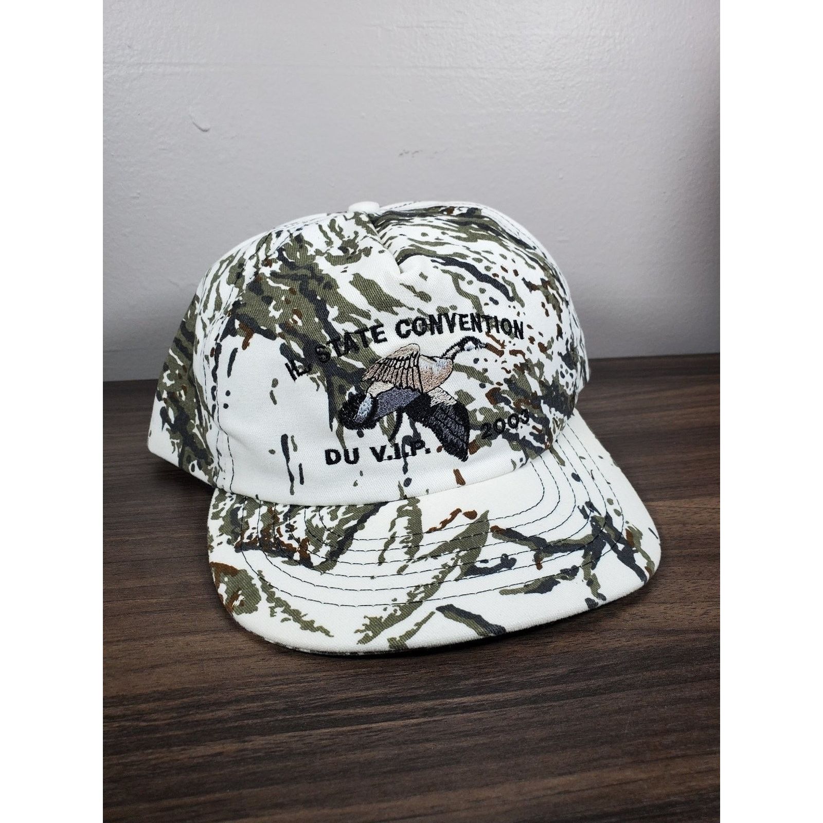 Vintage Ducks Unlimited VIP Illinois Hat Snapback Cap 2003 Snow Camo Size ONE SIZE - 9 Thumbnail