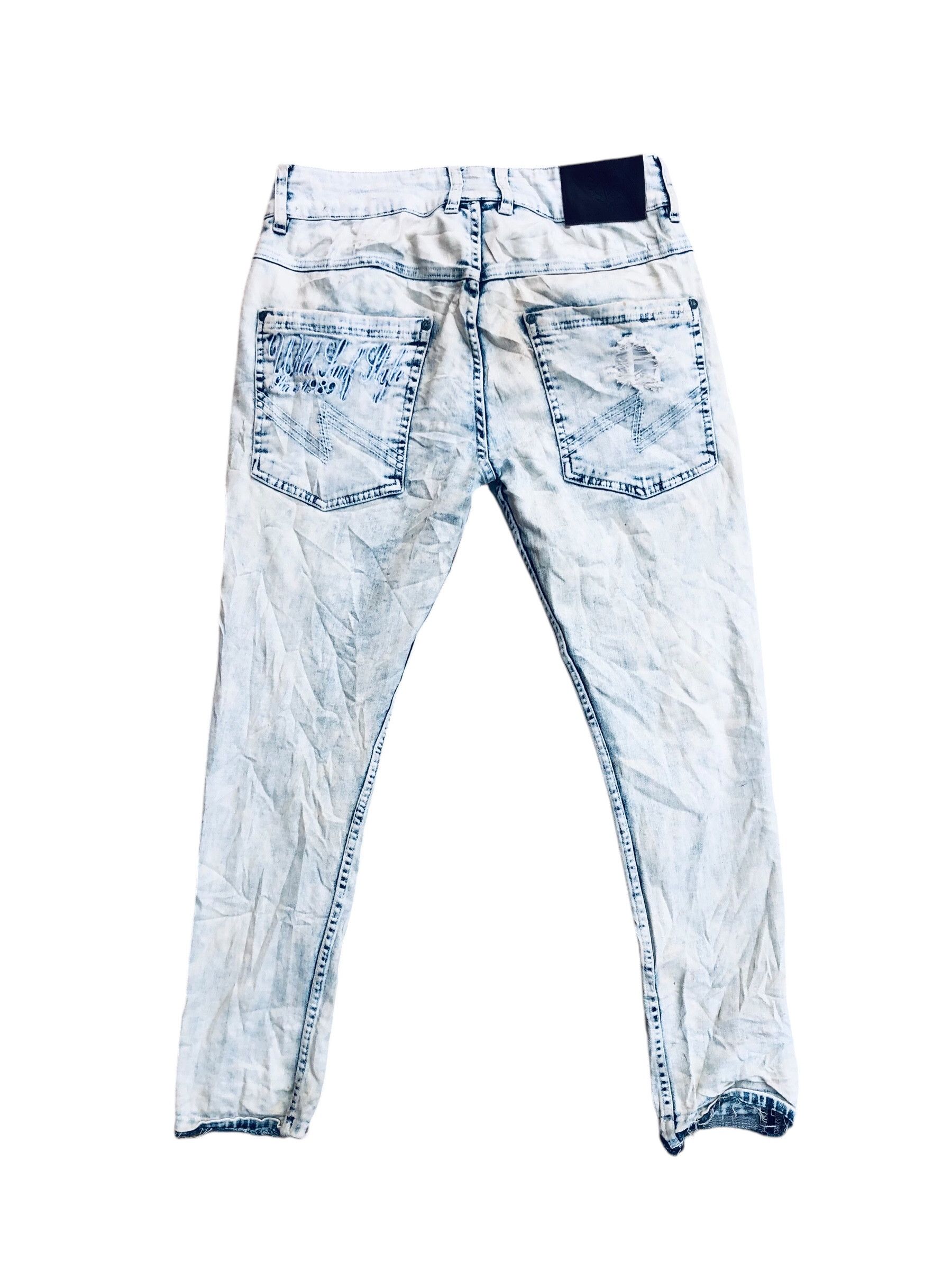 Designer 🔥Japanese Punk Distressed Denim Style Jeans Size US 32 / EU 48 - 6 Thumbnail