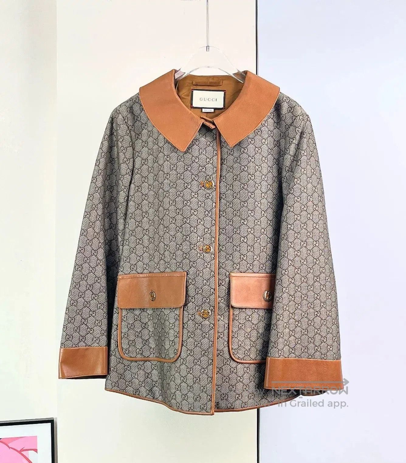 Gucci Gucci Logo Patchwork Doll Collar Coat. Size M / US 6-8 / IT 42-44 - 2 Thumbnail