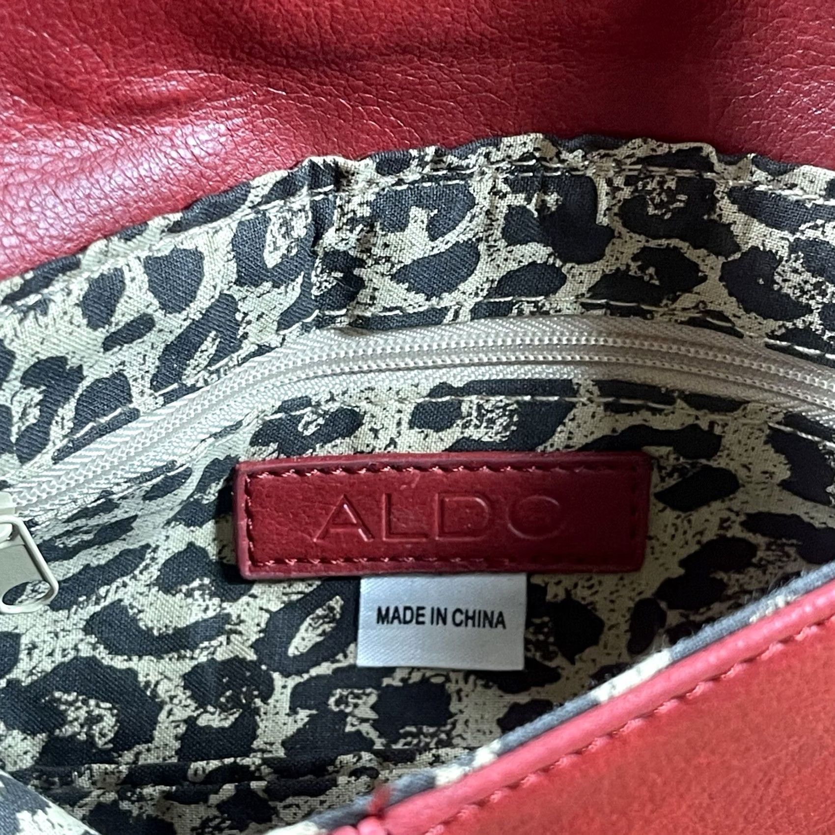 Aldo Aldo Burgundy Leather Credit Card Pouch Hand Purse Wallet Bow Pouch Wallet Women Designer 8 x 4 in Size ONE SIZE - 7 Thumbnail