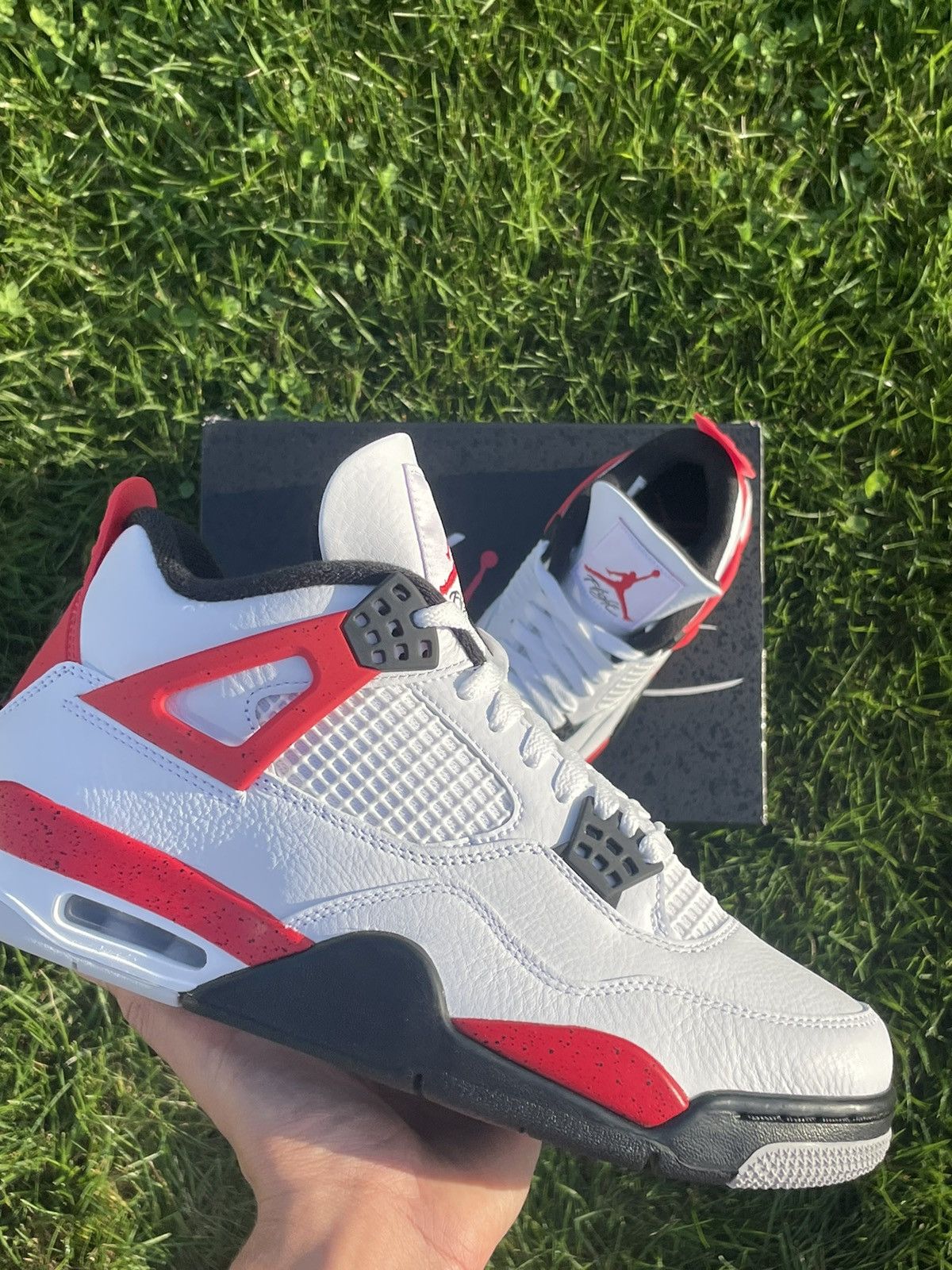 image of Nike Jordan 4 Red Cement Shoes, Men's (Size 8.5)