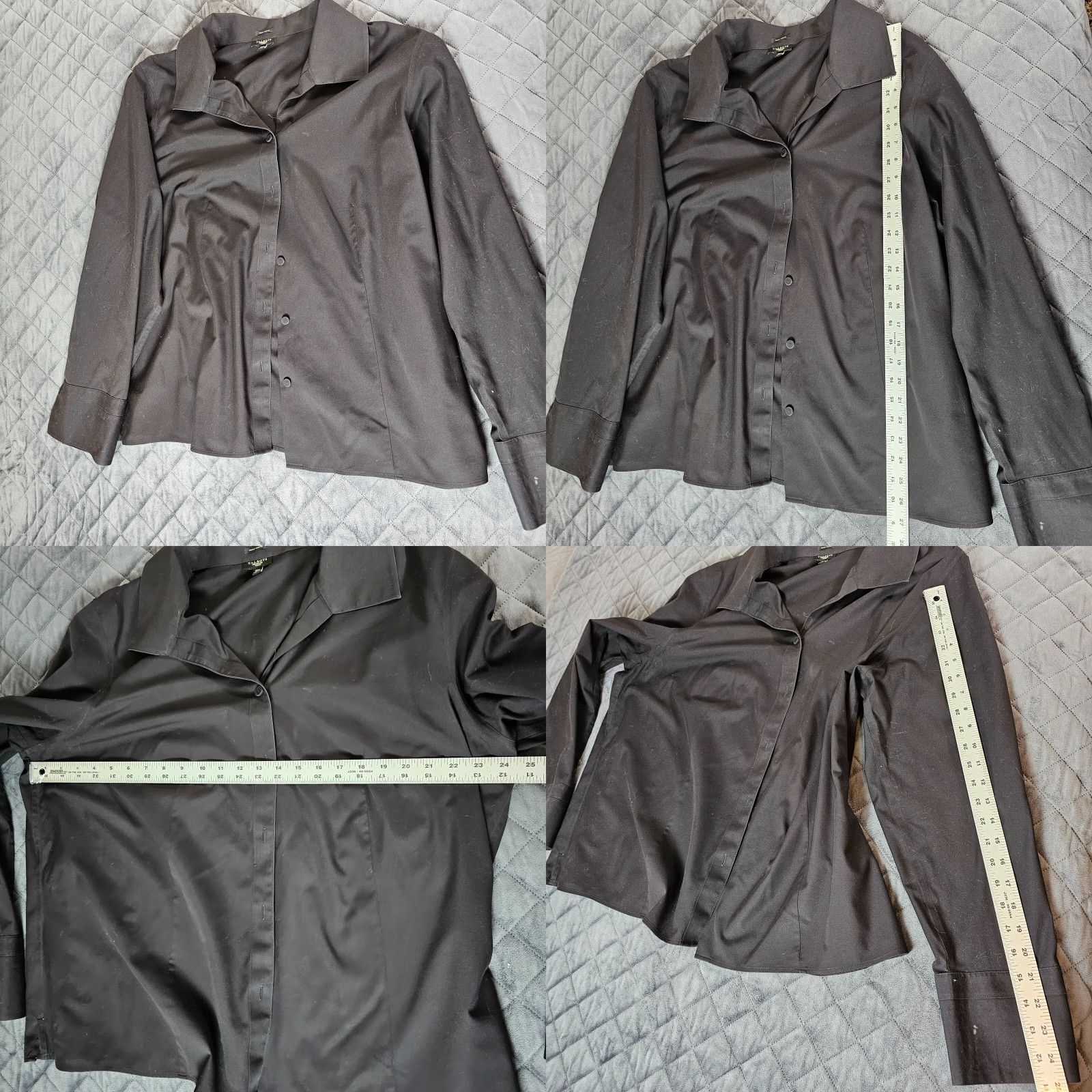 Talbots VINTAGE Talbots Plus Size 20W Black Long Sleeve Button Shirt Collared Top Casual Business Women's Size 3XL / US 20-22 - 8 Thumbnail