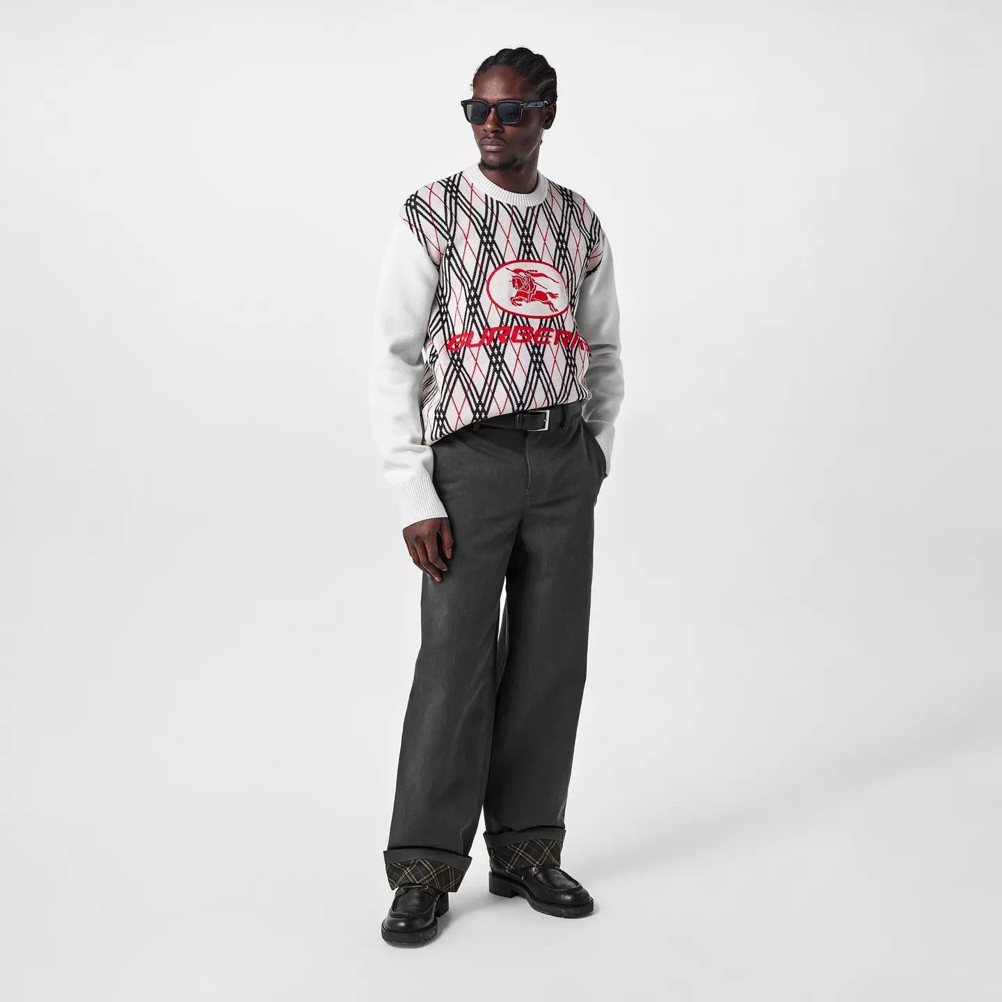 Burberry o1g2r1mq0426 Check Knitted Crew Neck Jumper in Multicolor Size US M / EU 48-50 / 2 - 6 Thumbnail