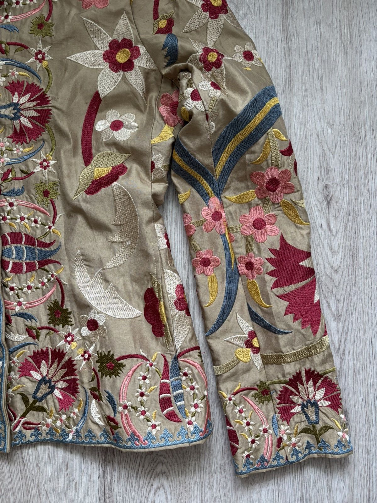 Johnny Was Biya Johnny Was 100% Silk Embroidered Blazer Jacket Rare Size S / US 4 / IT 40 - 3 Thumbnail