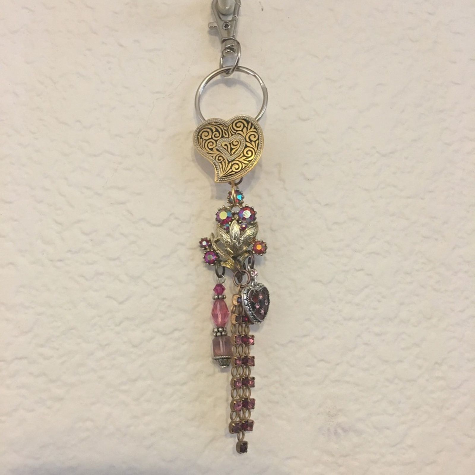 Vintage Vintage repurpose salvaged estate gem keychain Size ONE SIZE - 1 Thumbnail