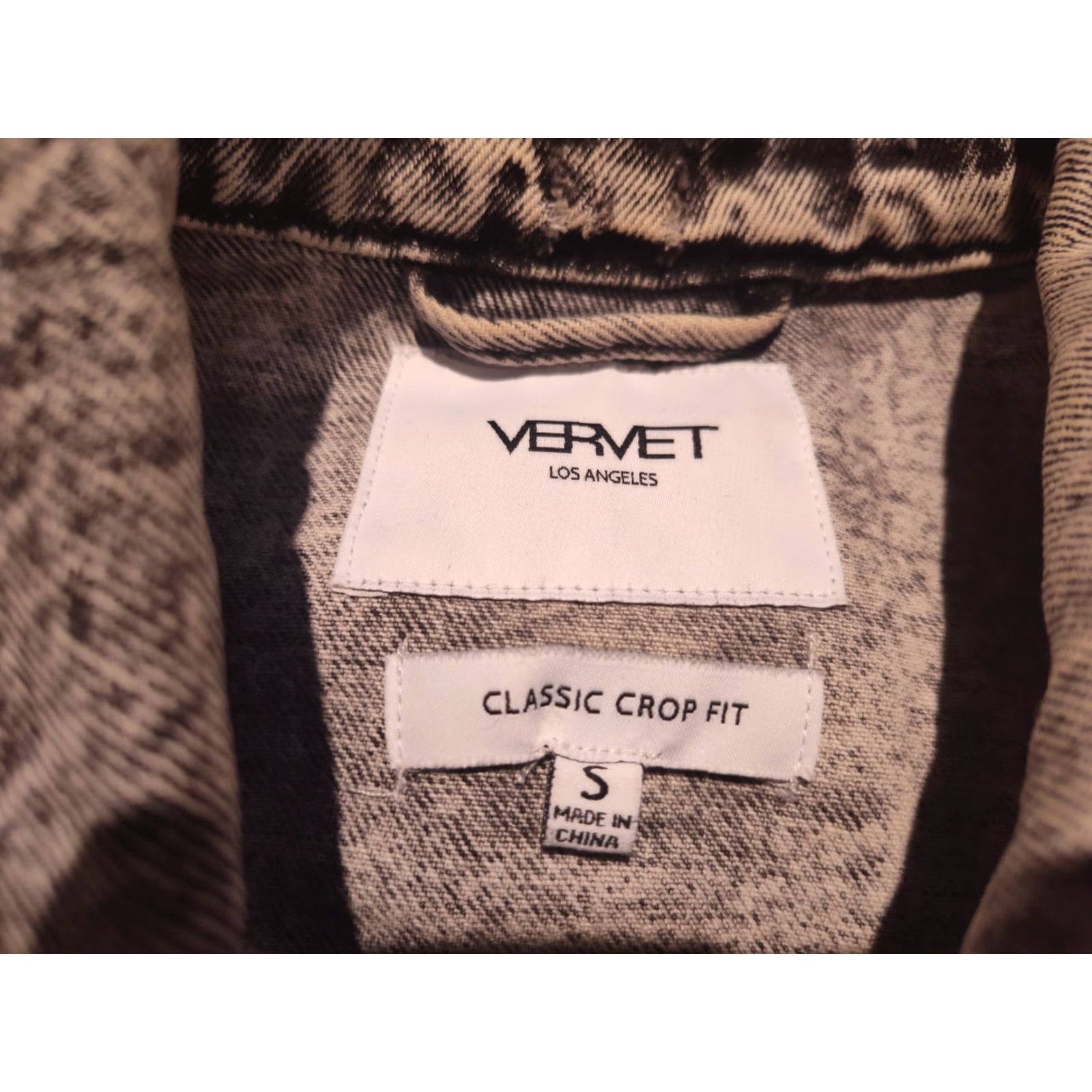 Denime Vervet Women's Cropped Denim Jacket Size S Gray 90s Distressed Casual Spring Fall Summer Size 28" / US 6 / IT 42 - 7 Thumbnail