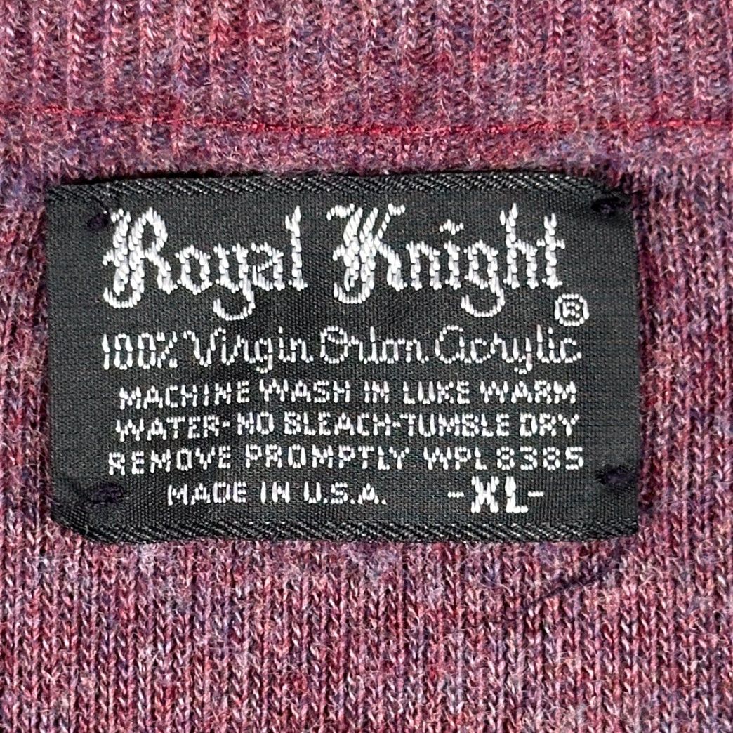 Vintage VINTAGE Royal Knight Sweater Shirt Adult MEDIUM Purple Speckled Acrylic V-Neck USA 70s Mens Size US M / EU 48-50 / 2 - 4 Thumbnail