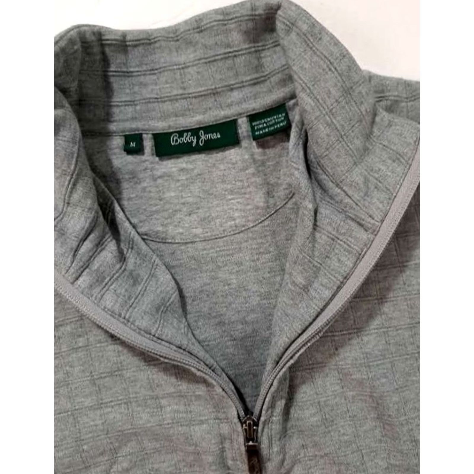 Vintage Vintage Bobby Jones Golf!4 Zip Squares Knit Pima Cotton Sweater M Gray Size US M / EU 48-50 / 2 - 4 Thumbnail