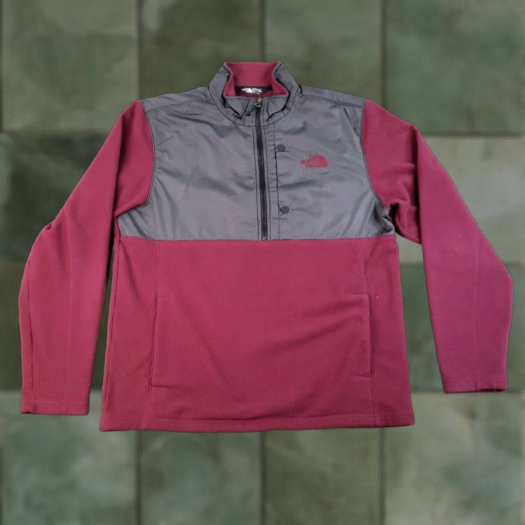 The North Face The North Face Denali Jacket Mens Large Gray Red Polartec Fleece 1/4 Zip Outdoors Size US L / EU 52-54 / 3 - 1 Thumbnail