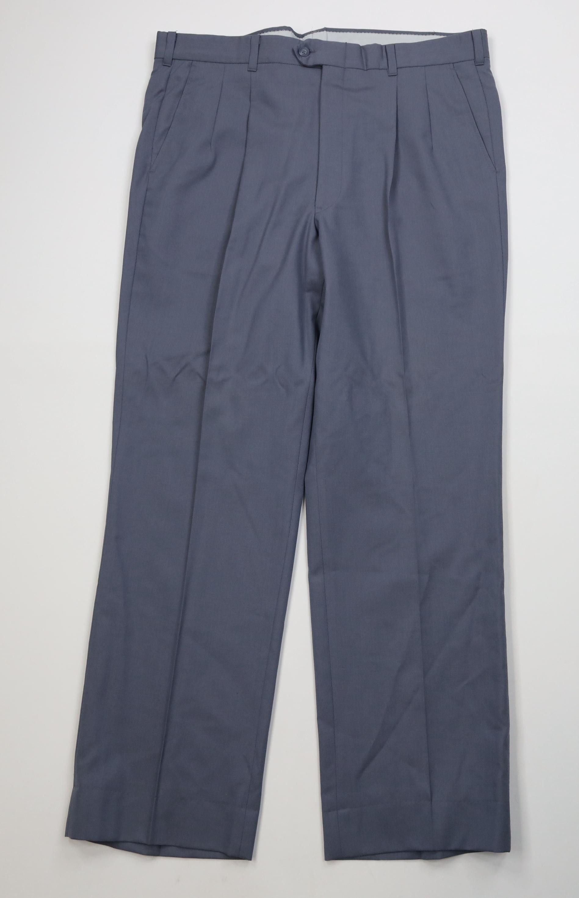 Vintage Vintage 70s Herringbone Wide Leg Chino Pants Steel Blue USA Size US 36 / EU 52 - 1 Thumbnail