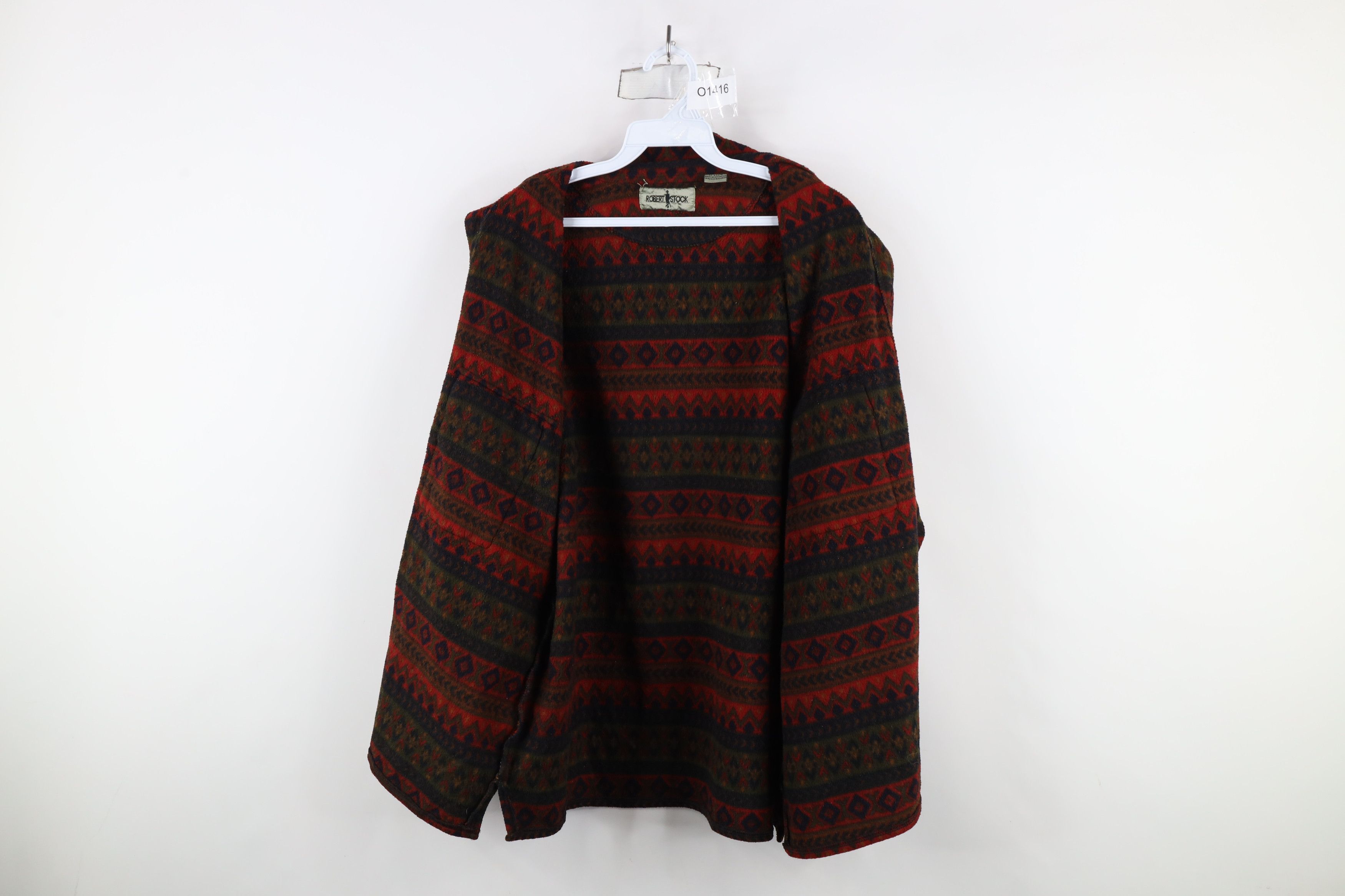 Vintage Vintage 90s Streetwear Rainbow Fair Isle Fleece Shirt Jacket Size US M / EU 48-50 / 2 - 7 Thumbnail