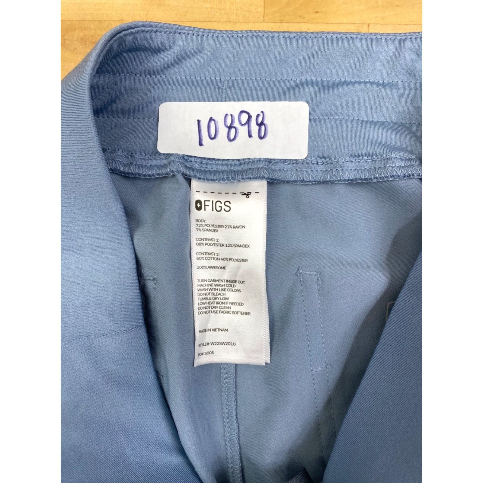 Vintage FIGS Zamora Joggers Womens S Light Blue Work Medical Hospital 10898 Size 28" / US 6 / IT 42 - 3 Thumbnail