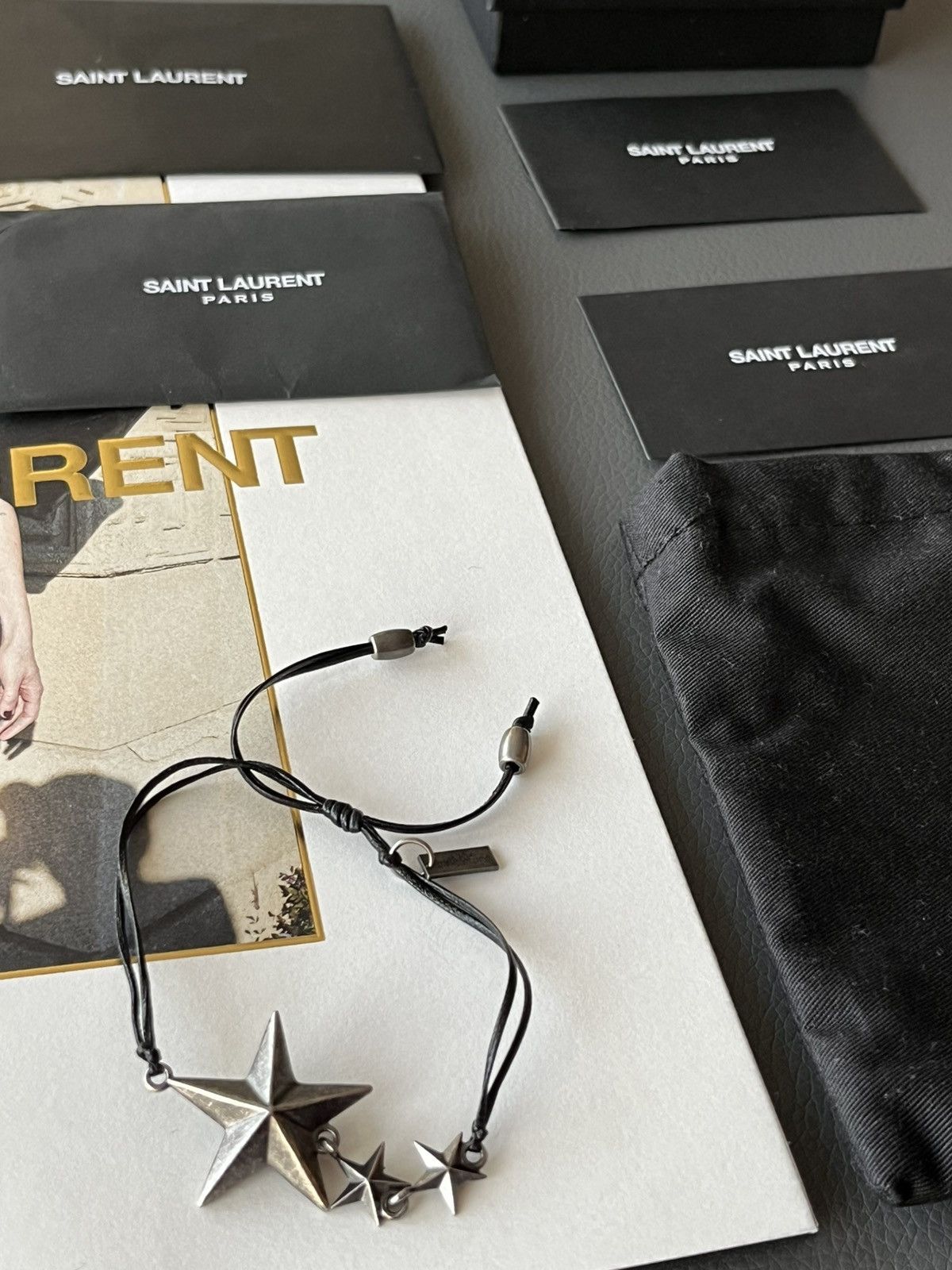 Hedi Slimane × Saint Laurent Paris × Yves Saint Laurent 🌟 🌟 🌟 Super Runway Saint Laurent Metal Star Bracelet ⭐️ Size ONE SIZE - 9 Thumbnail