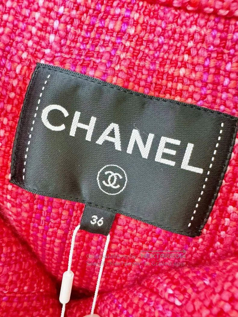 Chanel Chanel 21S stitching red round-neck long-sleeved jacket Size XS / US 0-2 / IT 36-38 - 6 Thumbnail