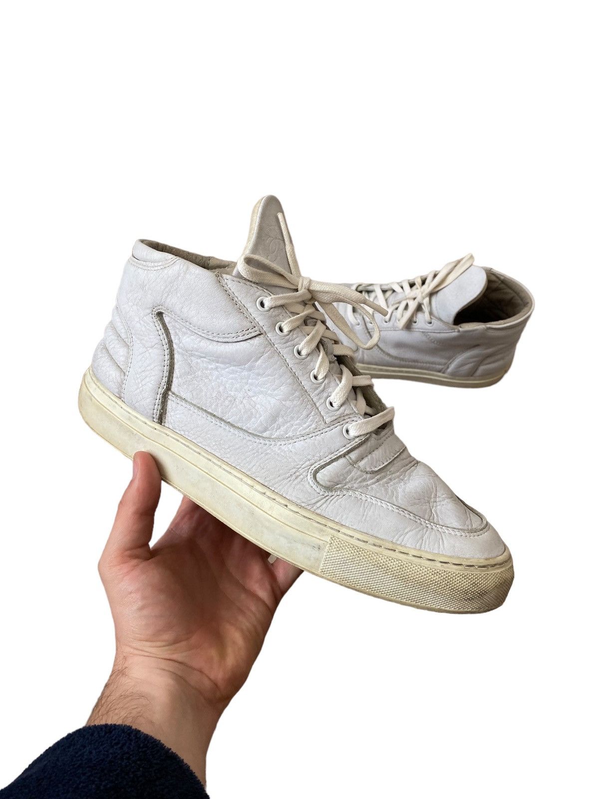 Filling Pieces Filling Pieces Mid Top White Leather Trainers US10 EUR43 Size US 10 / EU 43 - 1 Thumbnail