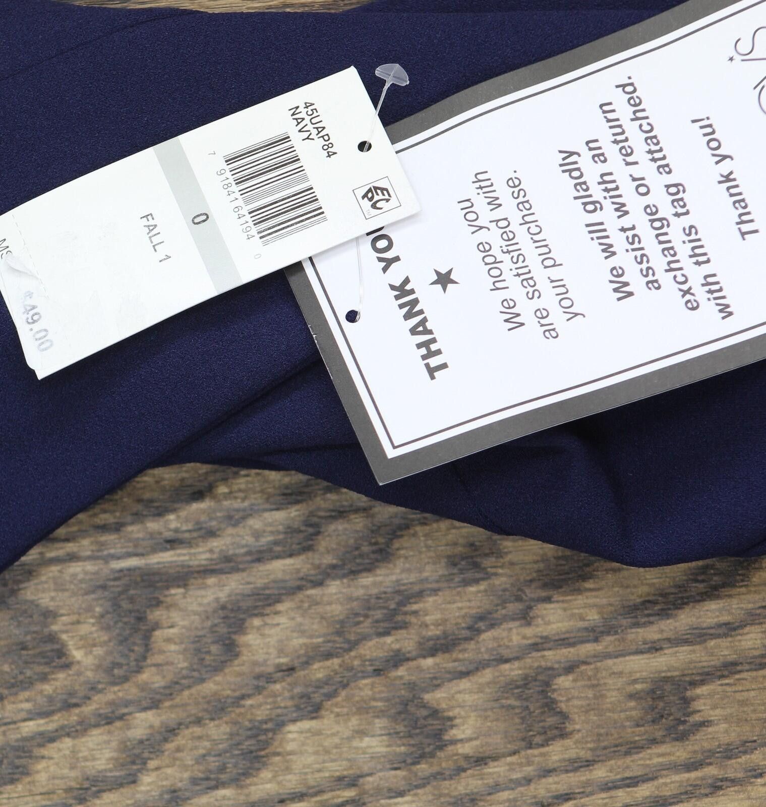 Other Nwt B. Darlin Short Mockneck Mini Dress 45uap84 Navy Blue 0 Size XS / US 0-2 / IT 36-38 - 3 Thumbnail
