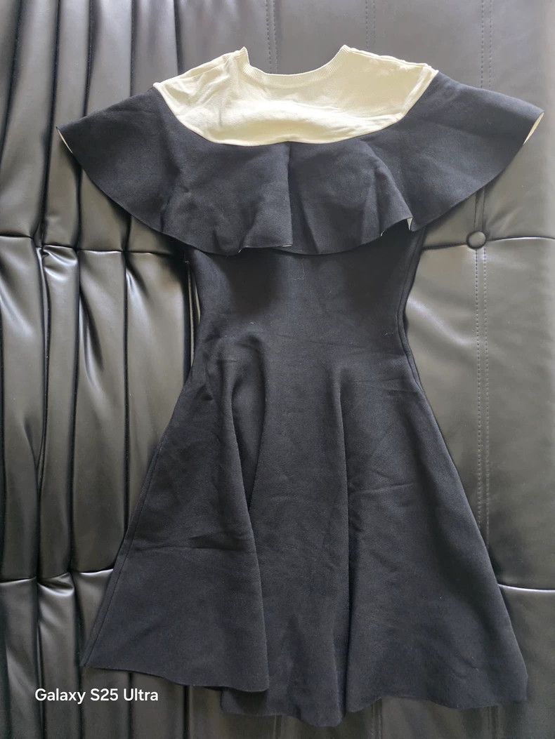 Versace Versace Black patchwork white dress Size S / US 4 / IT 40 - 4 Thumbnail