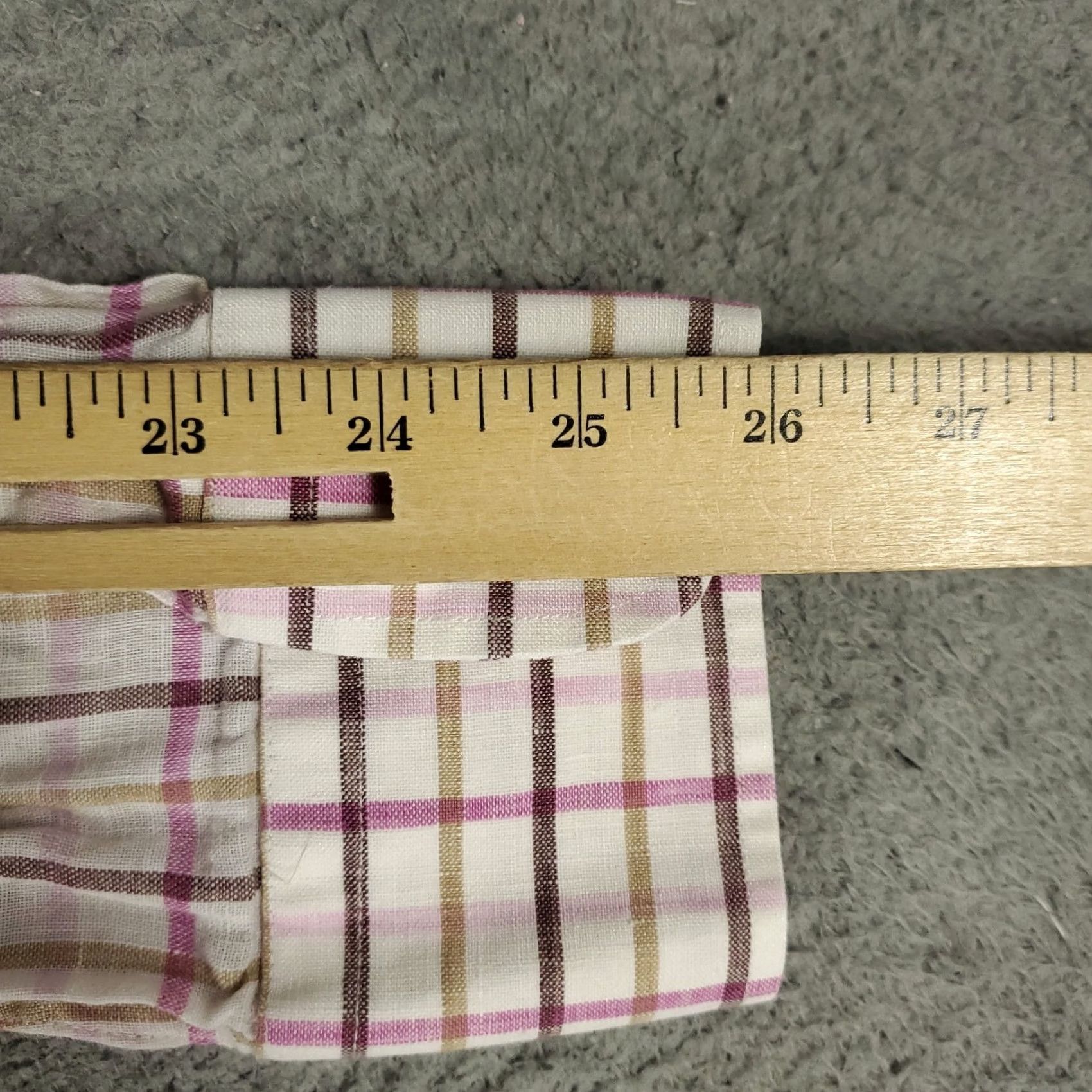 Peter Millar Peter Millar Shirt Mens XL Pink Beige Check Linen Button Up Long Sleeve Clothing White? Size US XL / EU 56 / 4 - 6 Thumbnail