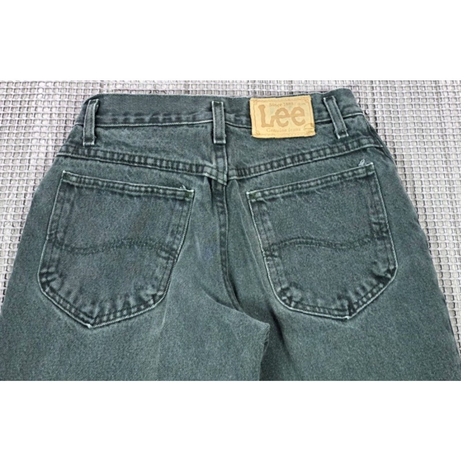 Lee Vtg Lee Jeans Mens 26x28 Green Tapered Leg Denim Made USA 90s Jeans Size US 26 / EU 42 - 6 Thumbnail