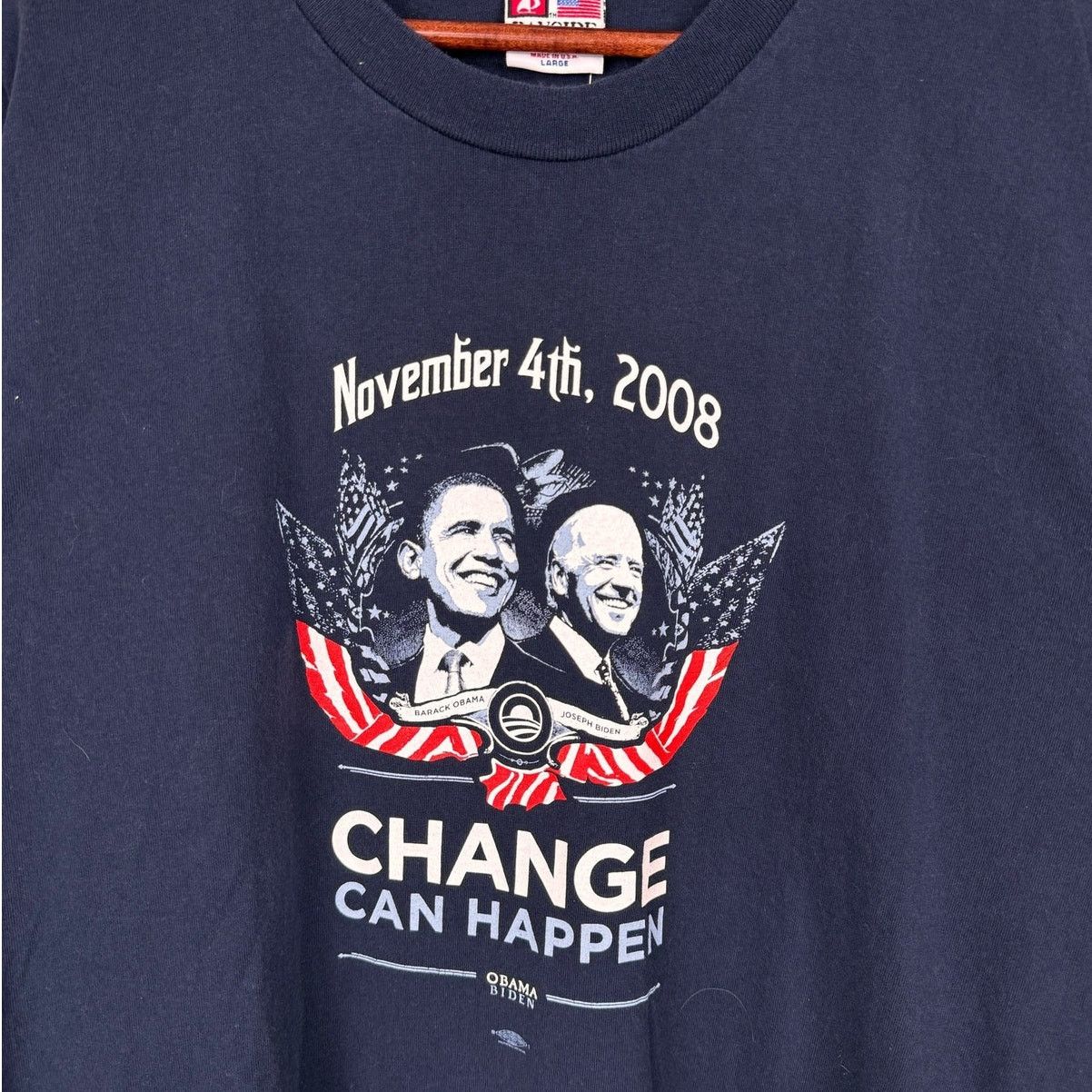 Vintage VTG 2008 Barrack Obama Biden Campaign T Shirt Sz L Navy Blue Size US L / EU 52-54 / 3 - 8 Thumbnail