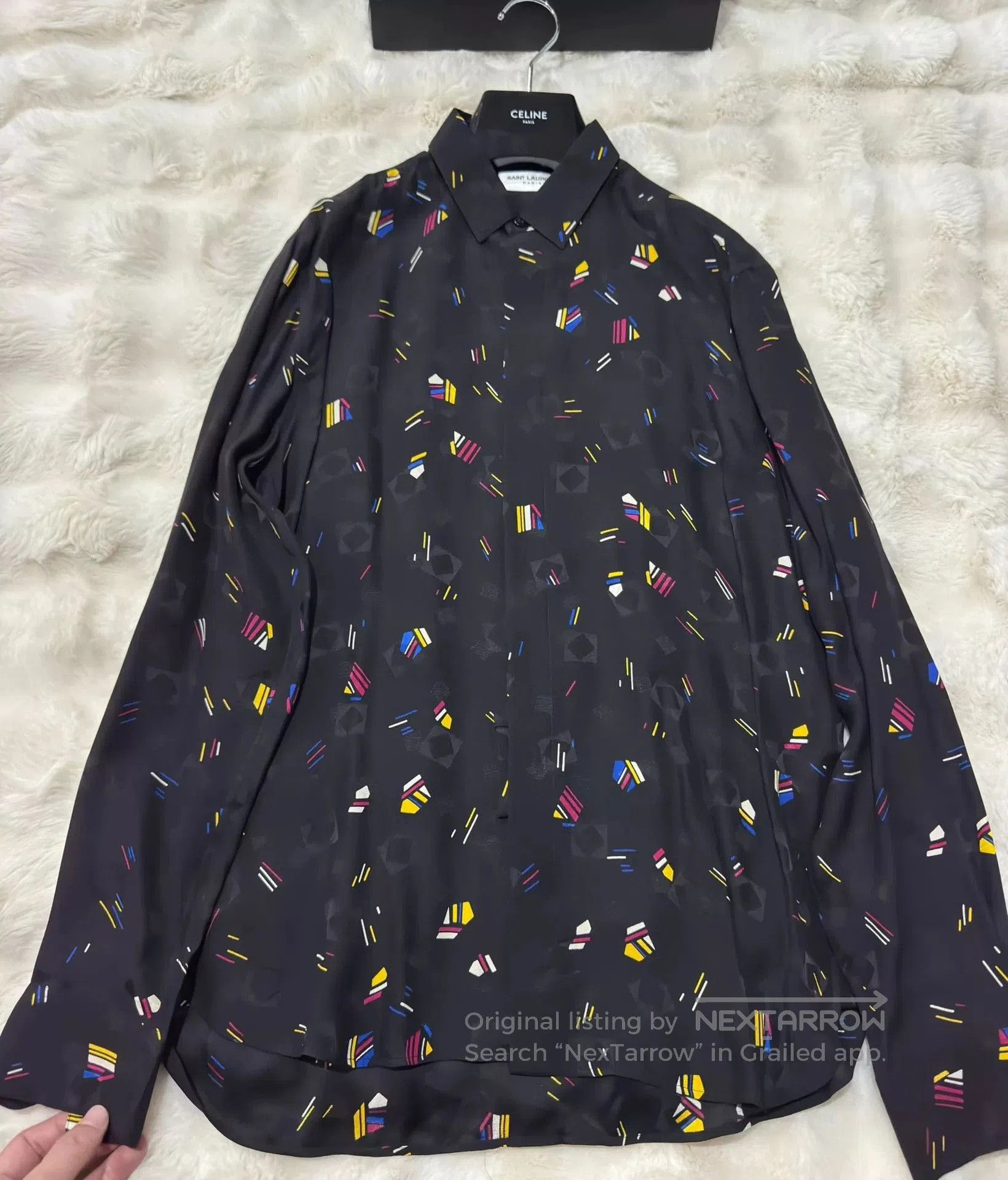 Yves Saint Laurent Saint Laurent Men's Mondrian Silk Shirt. Size US M / EU 48-50 / 2 - 3 Thumbnail