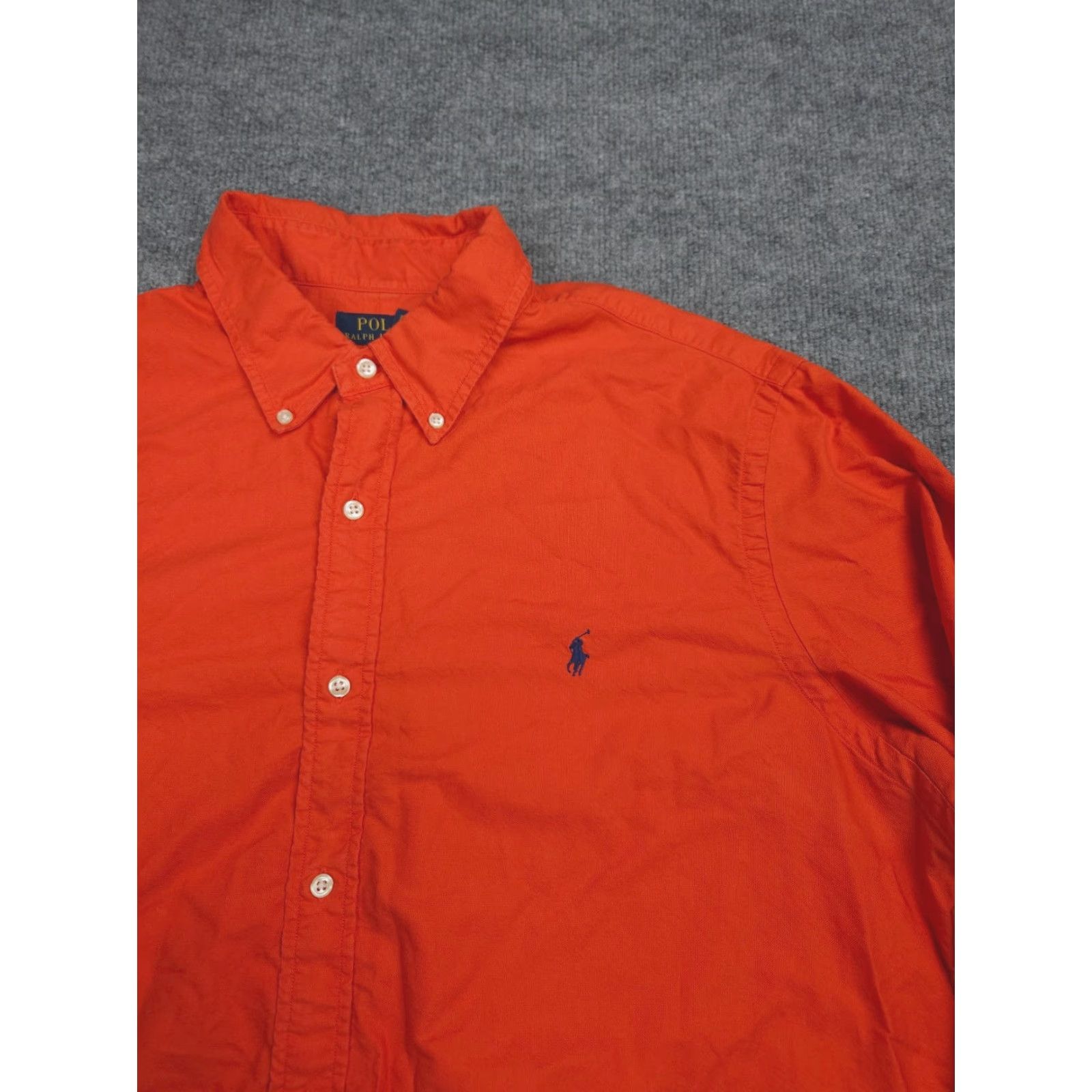 Polo Ralph Lauren VINTAGE Polo Ralph Lauren Flannel Shirt Mens XL Orange 100% Cotton Oxford Pony Button Up Size US XL / EU 56 / 4 - 6 Thumbnail