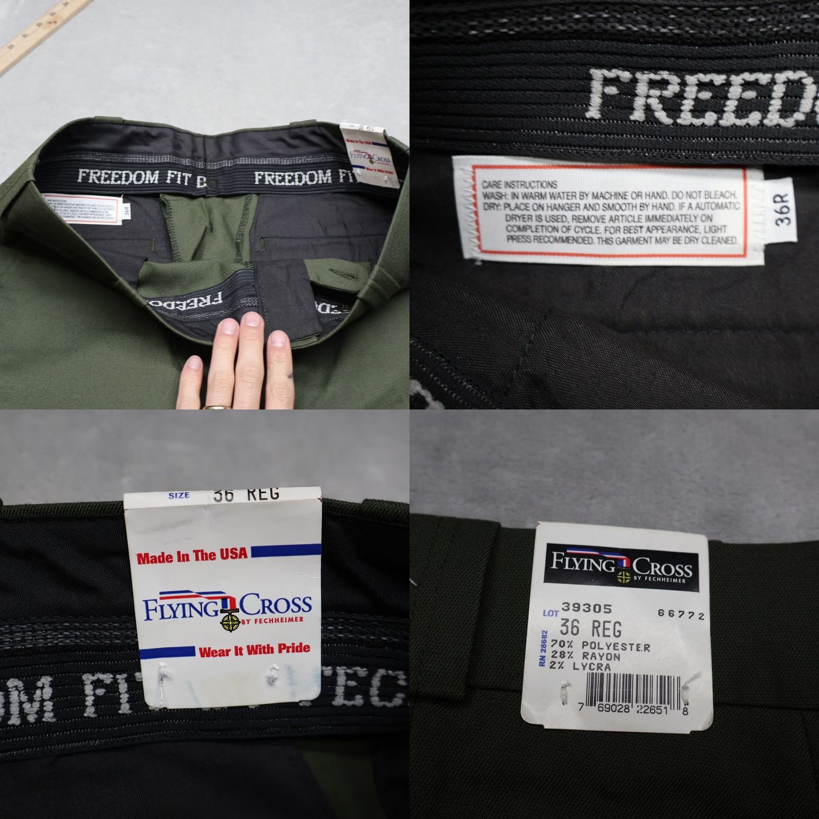 Vintage Flying Cross Pants Mens 36x37 Green Uniform Freedom Cargo Tactical NEW Size US 36 / EU 52 - 8 Thumbnail