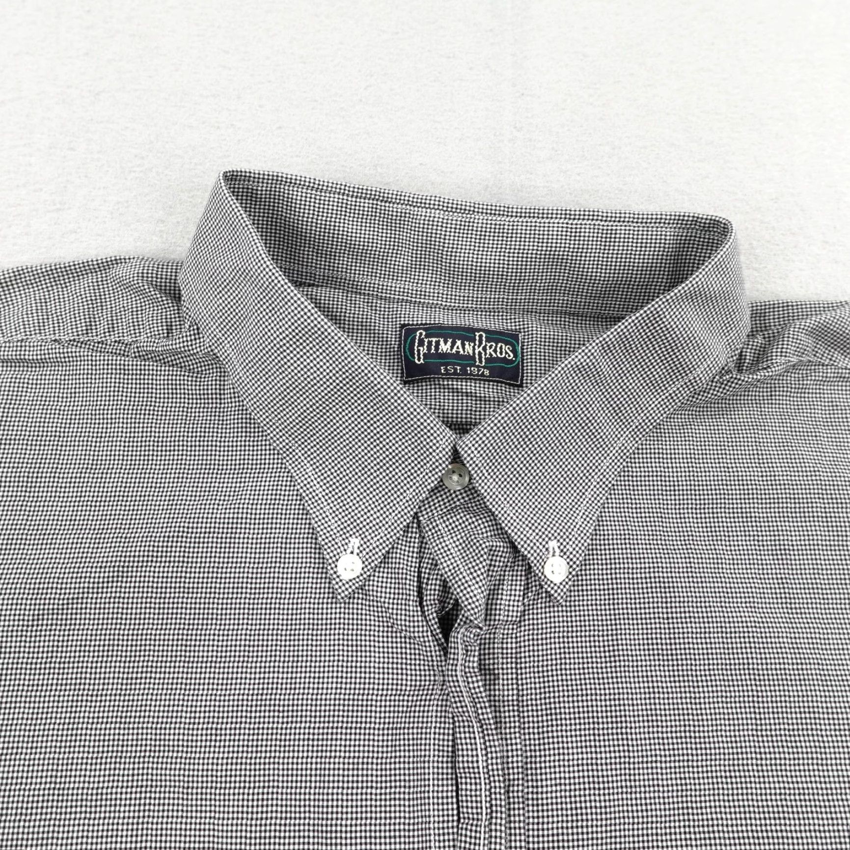 Vintage VINTAGE Gitman Bros Men's Shirt 2XL Gray Micro Check Button-Down Long Sleeve Casual Workwear Size US XXL / EU 58 / 5 - 2 Thumbnail