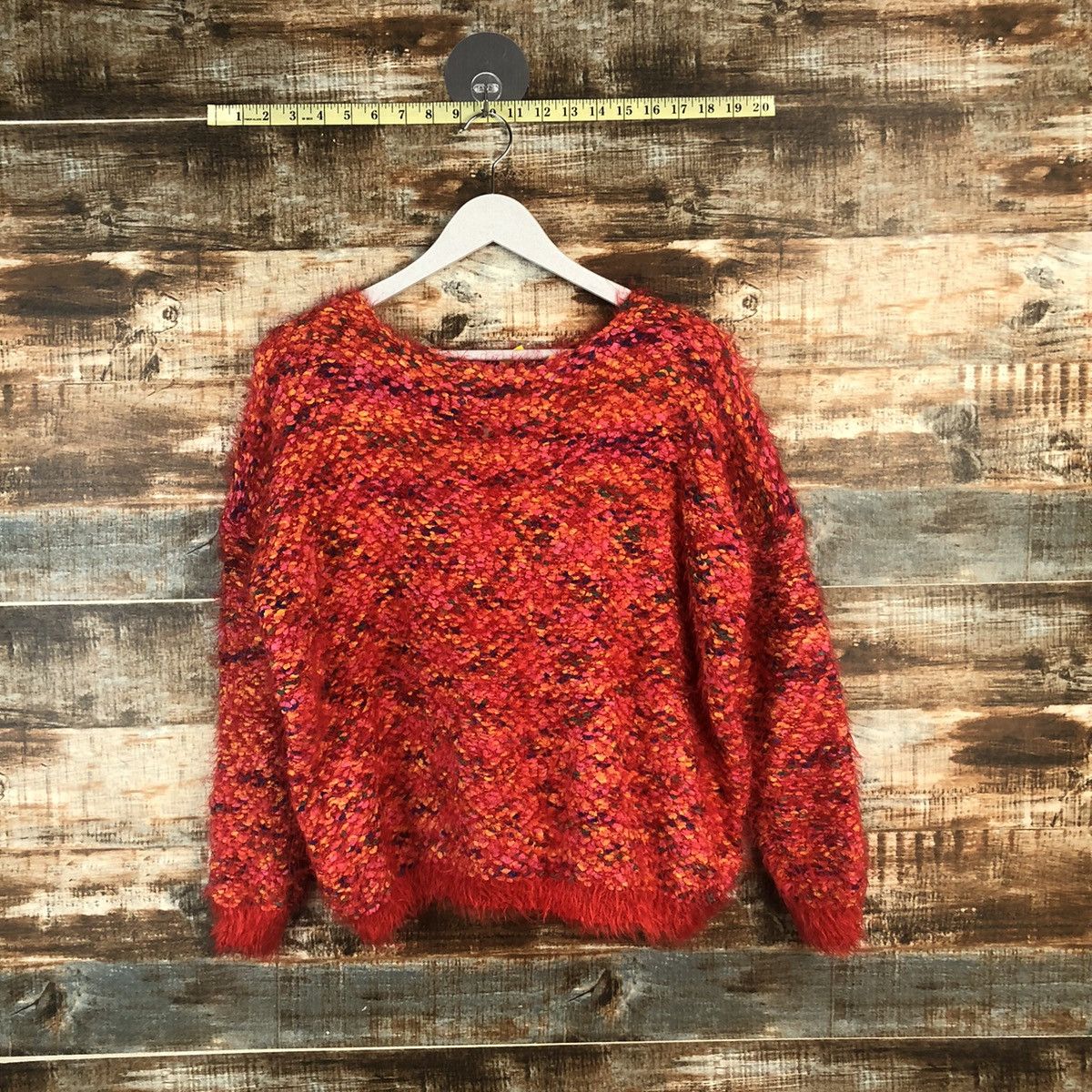 Homespun Knitwear DL Whoo Aa Red Mohair shaggy fur Knitwear #C323 Size M / US 6-8 / IT 42-44 - 1 Thumbnail