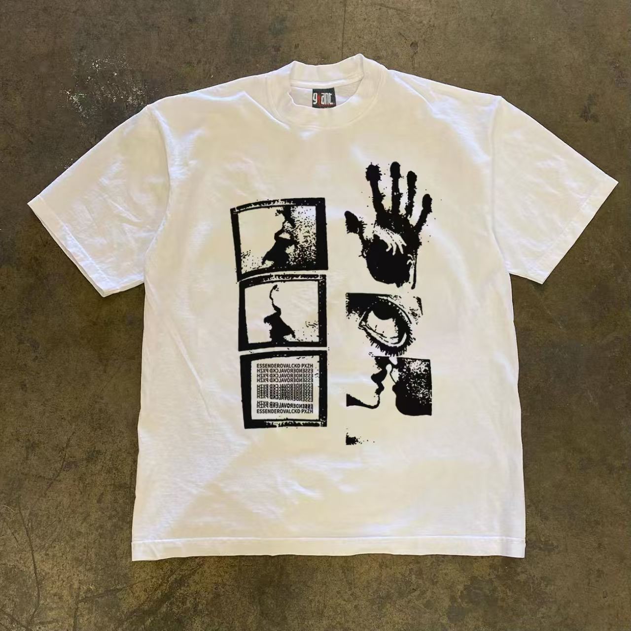 Japanese Brand White street casual retro hand print t-shirt y2k Size US M / EU 48-50 / 2 - 1 Thumbnail