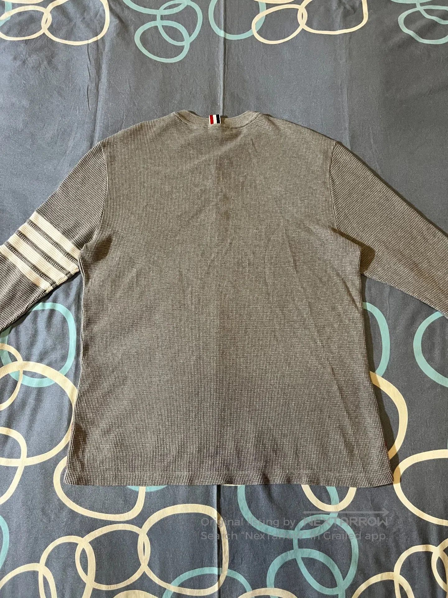 Thom Browne Thom Browne 4-Bar Waffle Henley Sweatshirt. Size US L / EU 52-54 / 3 - 4 Thumbnail