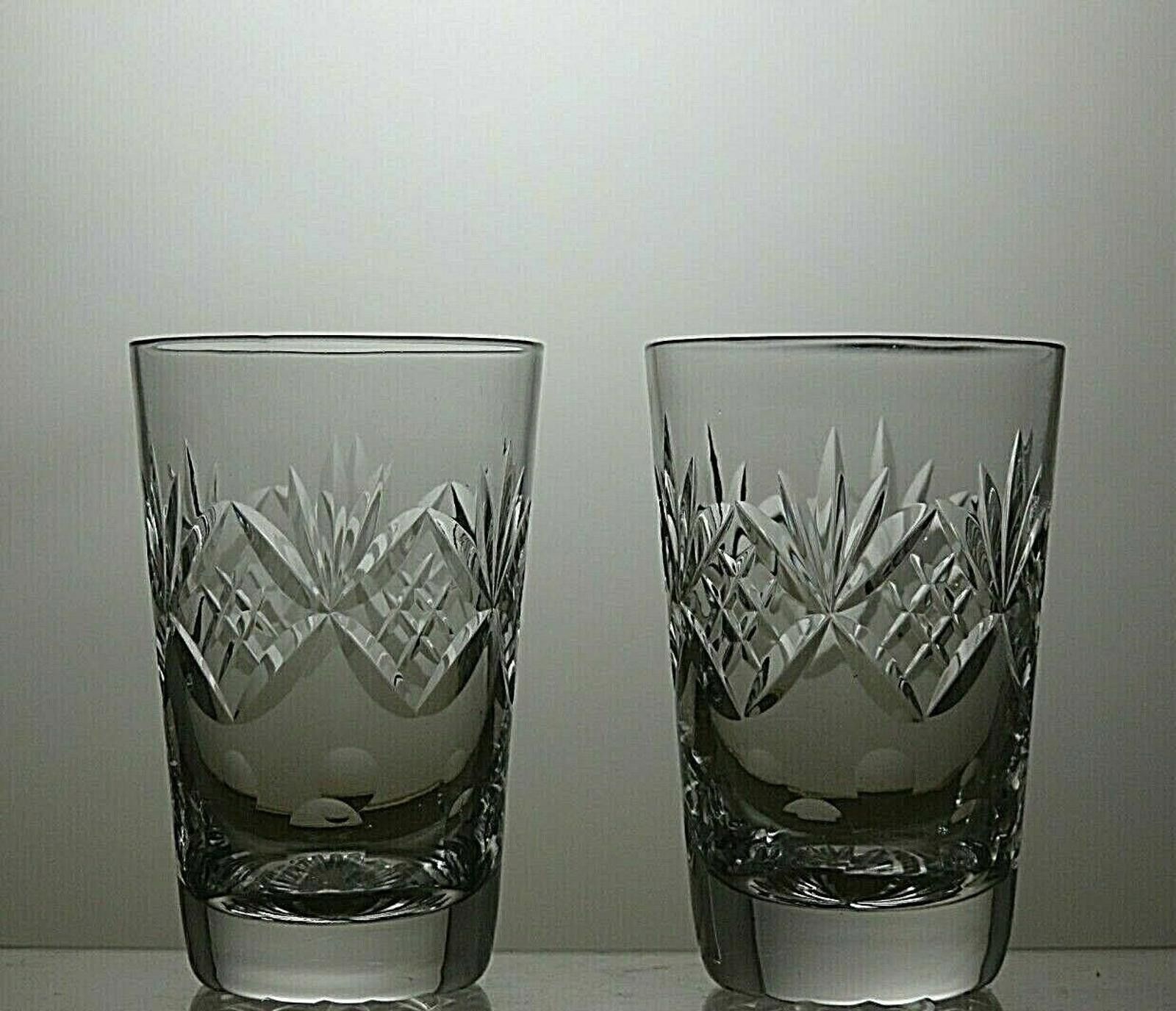 The Unbranded Brand Lead Crystal Cut Glass Set Of 2 Flat Tumblers 3 3/4" Size ONE SIZE - 2 Thumbnail