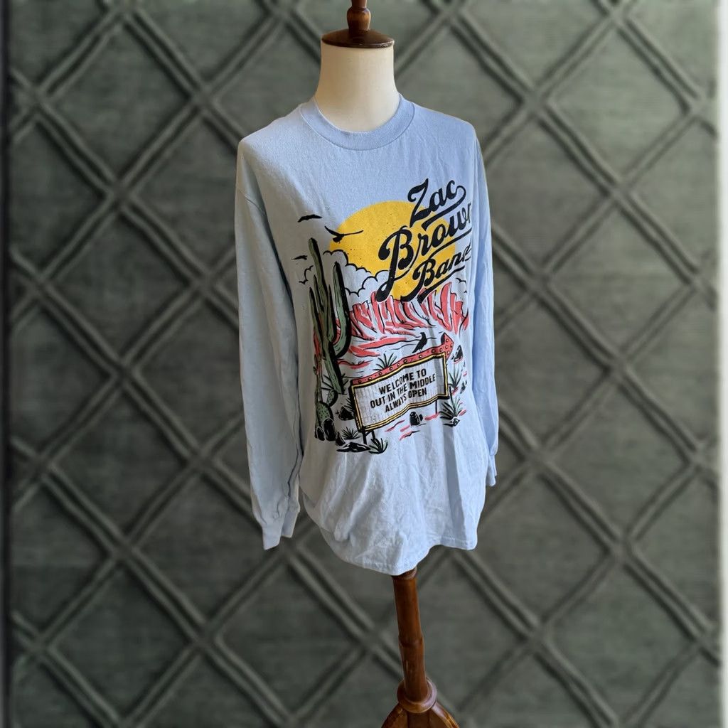 Vintage Unbranded T-Shirt Light Blue Long Sleeve Eagles 2022 Tour Small Mens / Zac Brown Band Unisex Shirt S Size US S / EU 44-46 / 1 - 1 Thumbnail