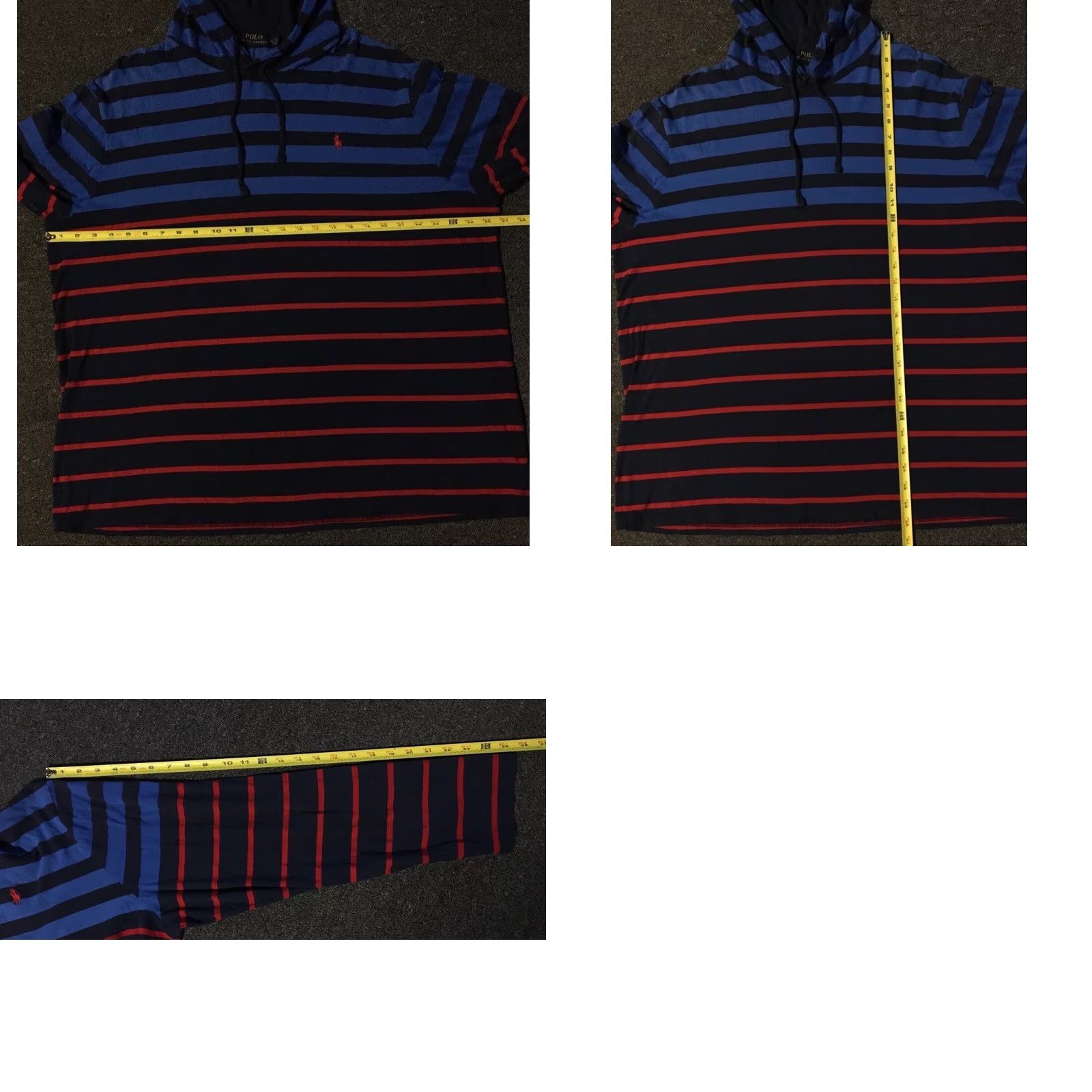 Polo Ralph Lauren Polo Ralph Lauren Striped Hooded Shirt XXL Blue Red T-Shirt Polo Ralph Lauren Surf Skater Nautical 90s Vtg 92 Mens Size US XXL / EU 58 / 5 - 8 Thumbnail