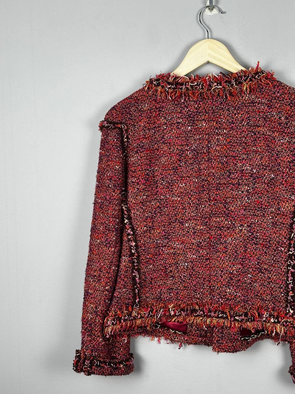 Vintage Edward Achour Paris Womens Boucle Tweed Open Front Blazer Size M / US 6-8 / IT 42-44 - 13 Thumbnail