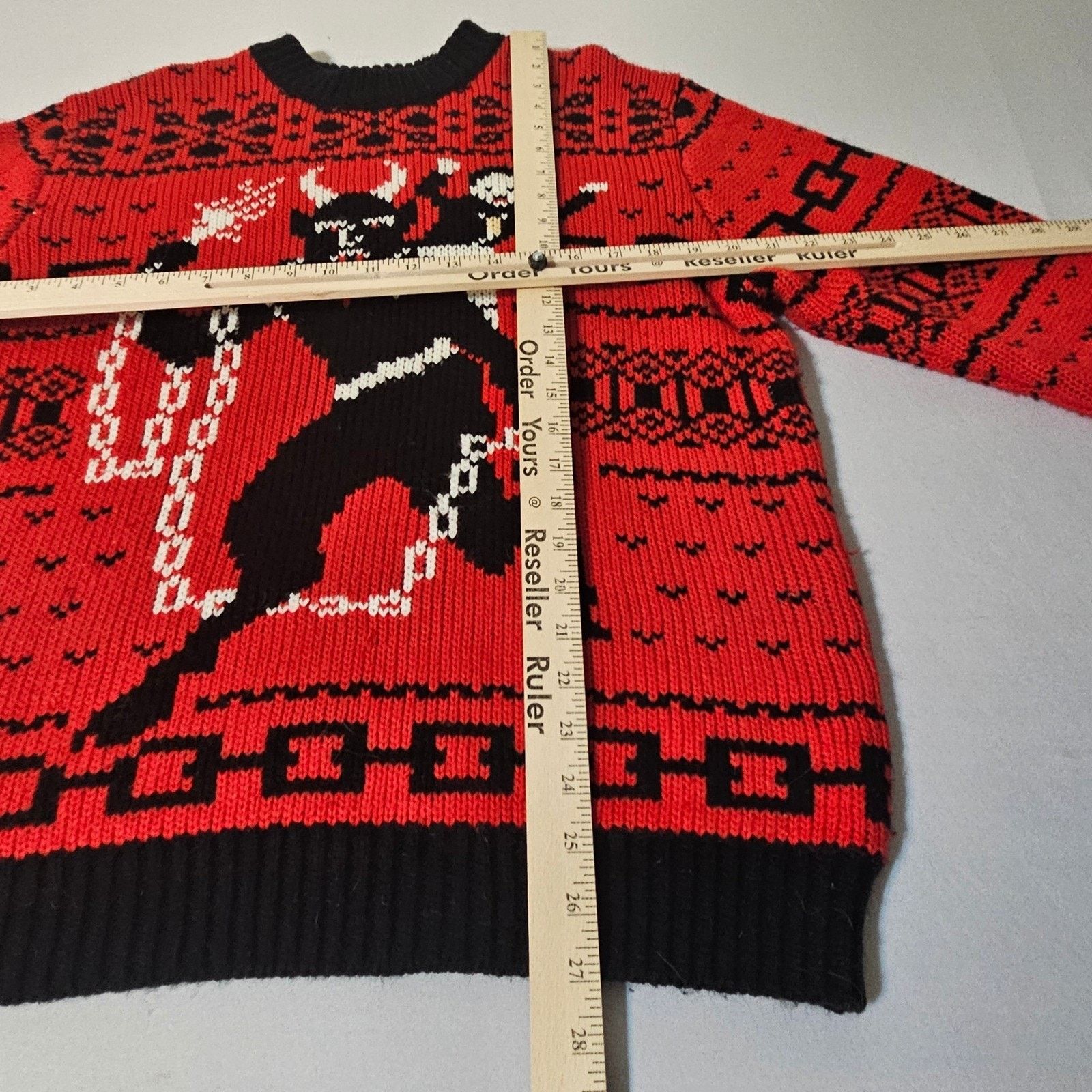 Unconditional Middle of Beyond MOB Red Black Krampus Christmas Sweater M Size US M / EU 48-50 / 2 - 4 Thumbnail