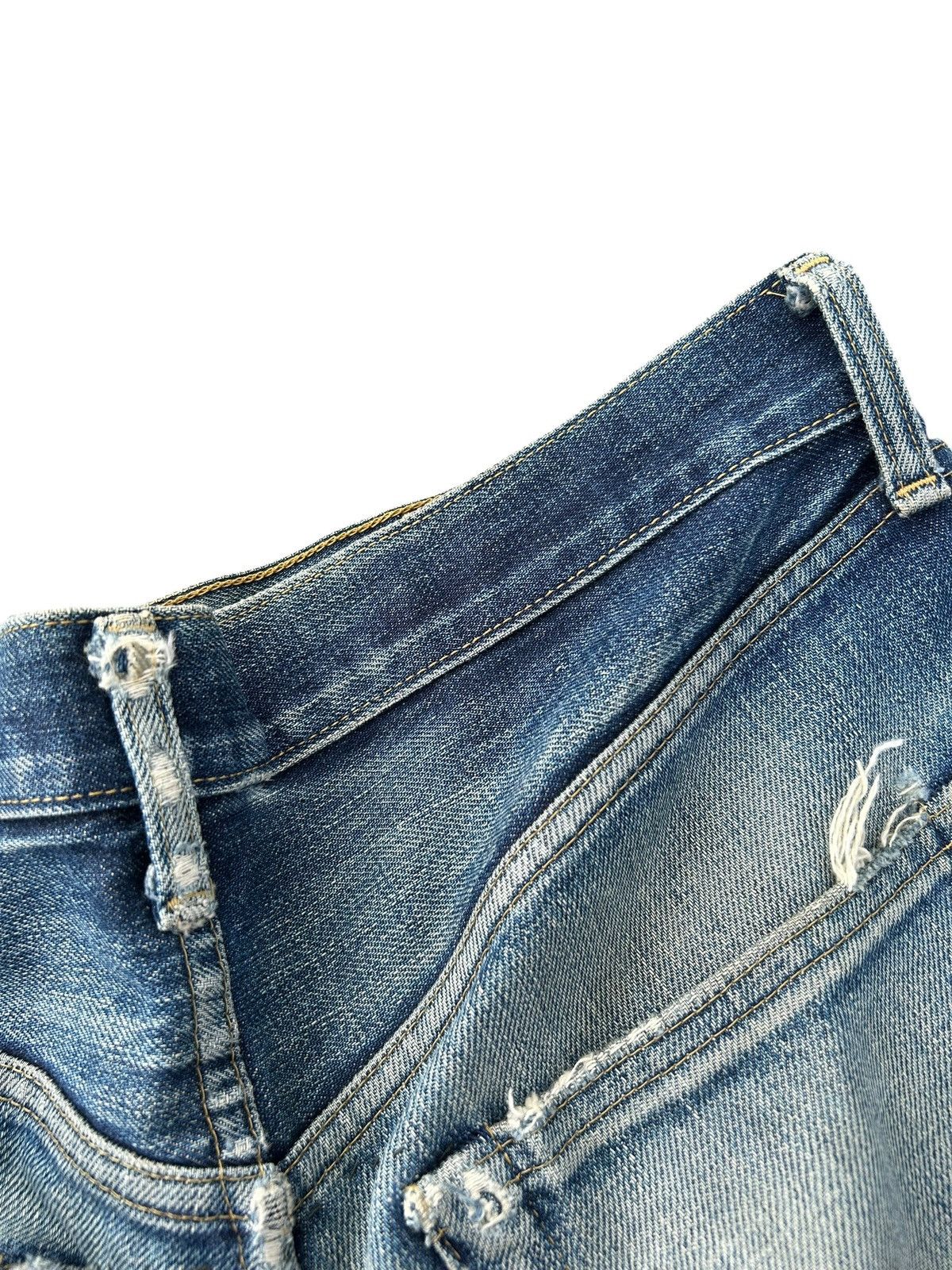 Kapital Thrashed Vintage Levis big E Selvedge Repair Denim Jeans Size US 32 / EU 48 - 17 Thumbnail