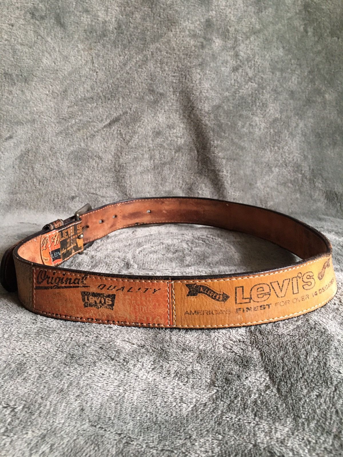 Levi's × Vintage LEVI’S Vintage Rare Leather Belt Size 85 cm 34 in Size 34 - 7 Thumbnail