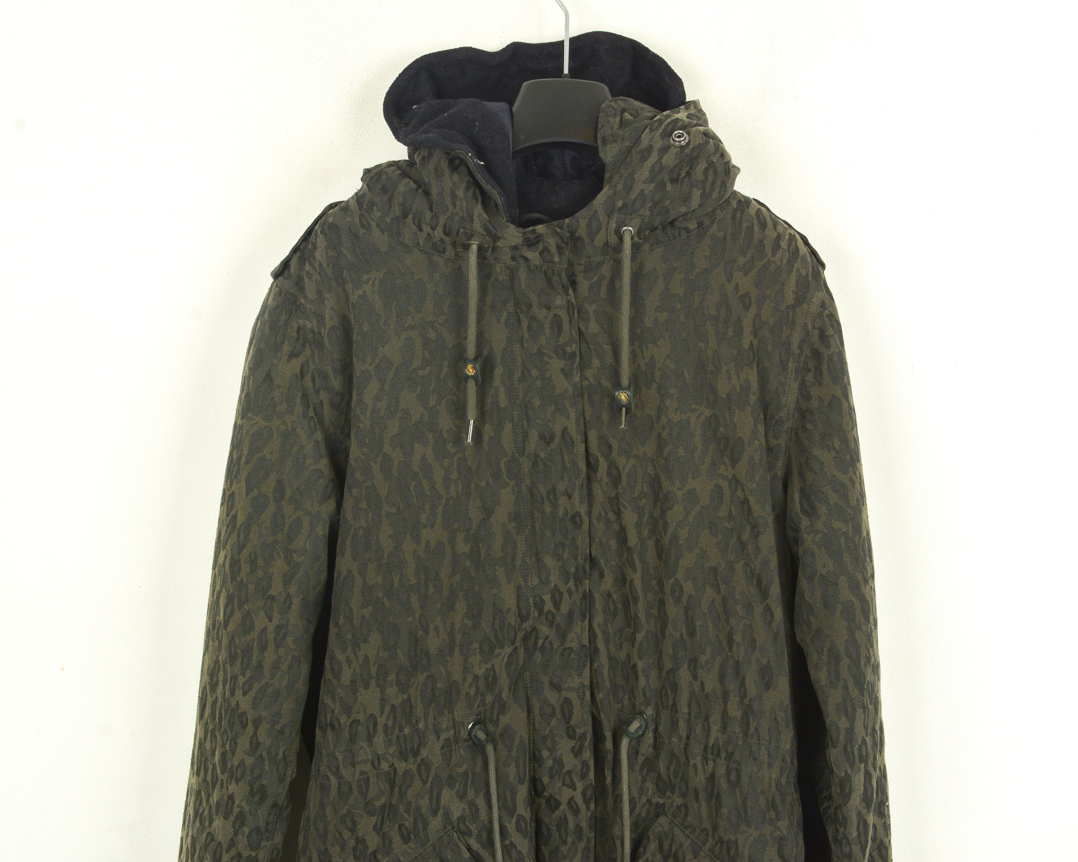 Maison Scotch Women 4 Size L 2in1 Jacket Coat Leopard Hooded Khaki Parka Size L / US 10 / IT 46 - 2 Thumbnail